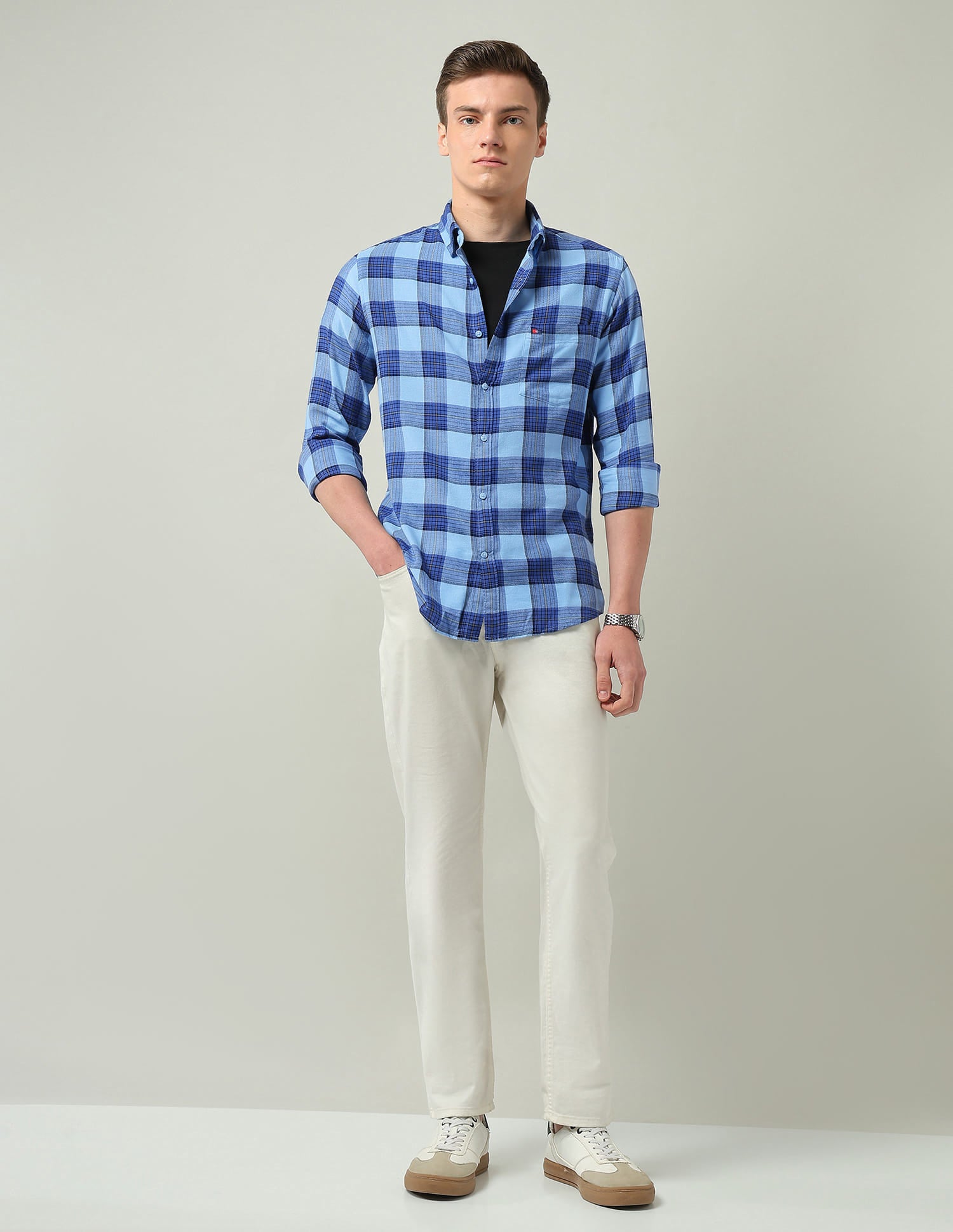 Modern Slim Fit Checked Shirt