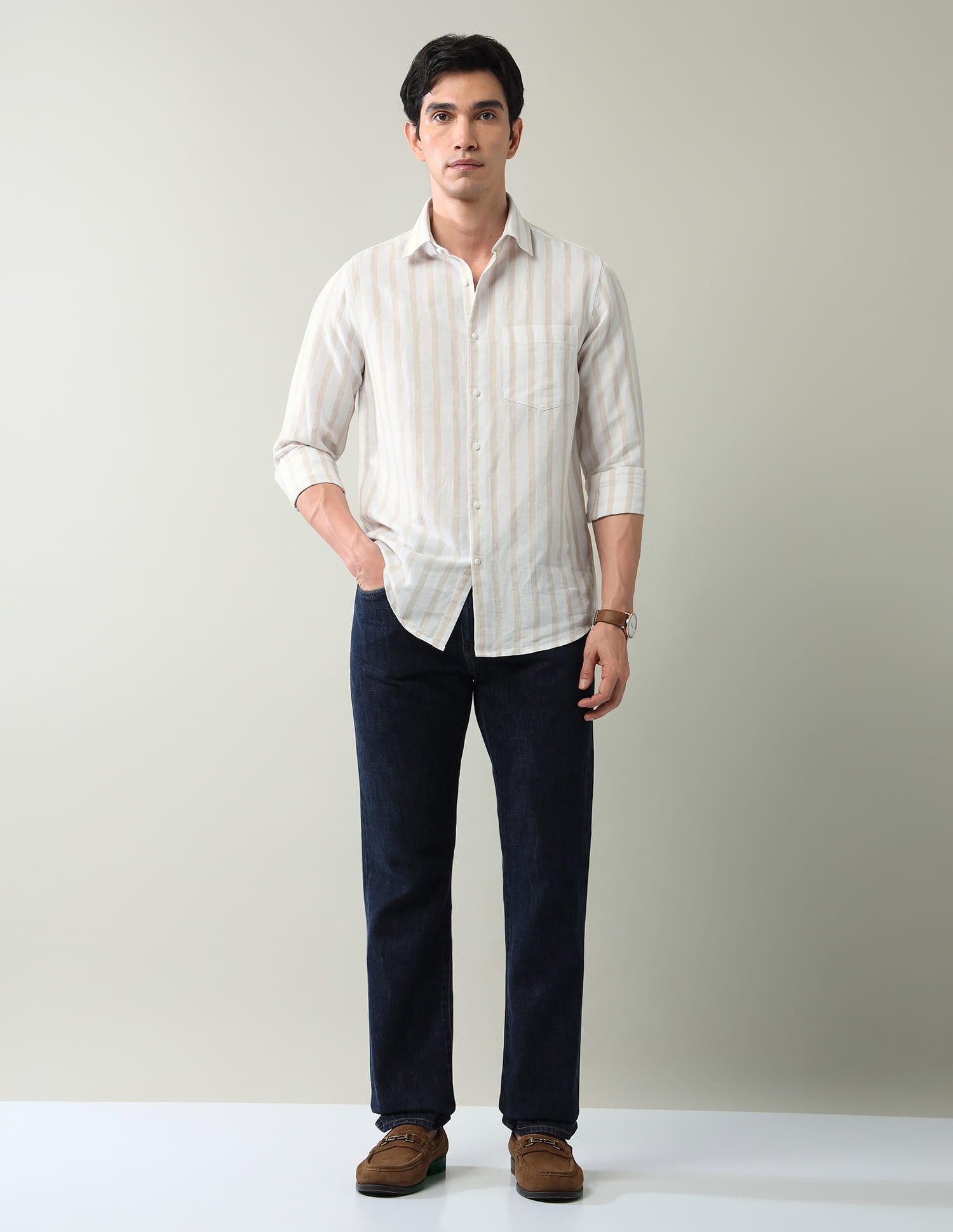 Vertical Striped Slim Fit Shirt
