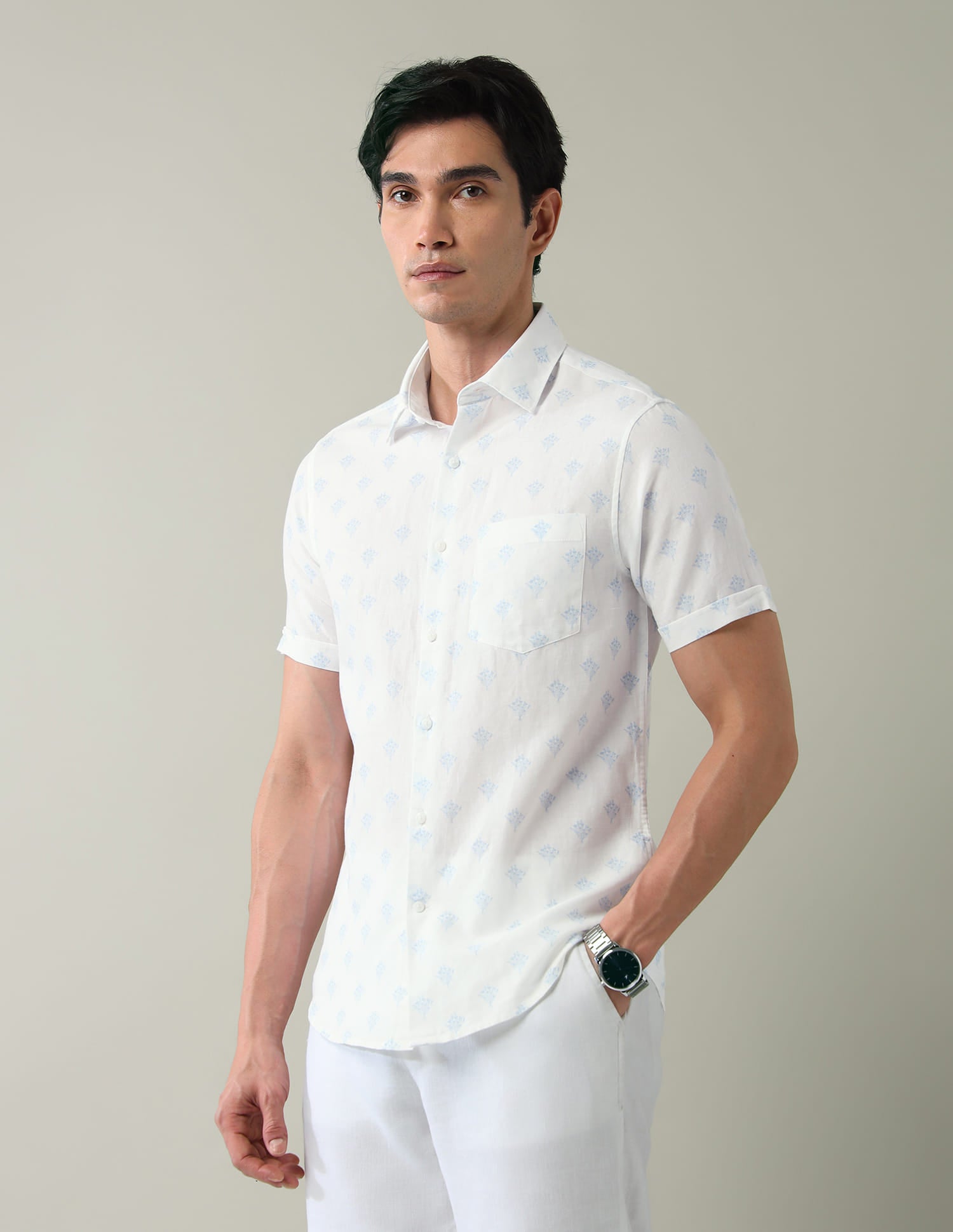Paisley Print Regular Weave Slim Fit Shirt