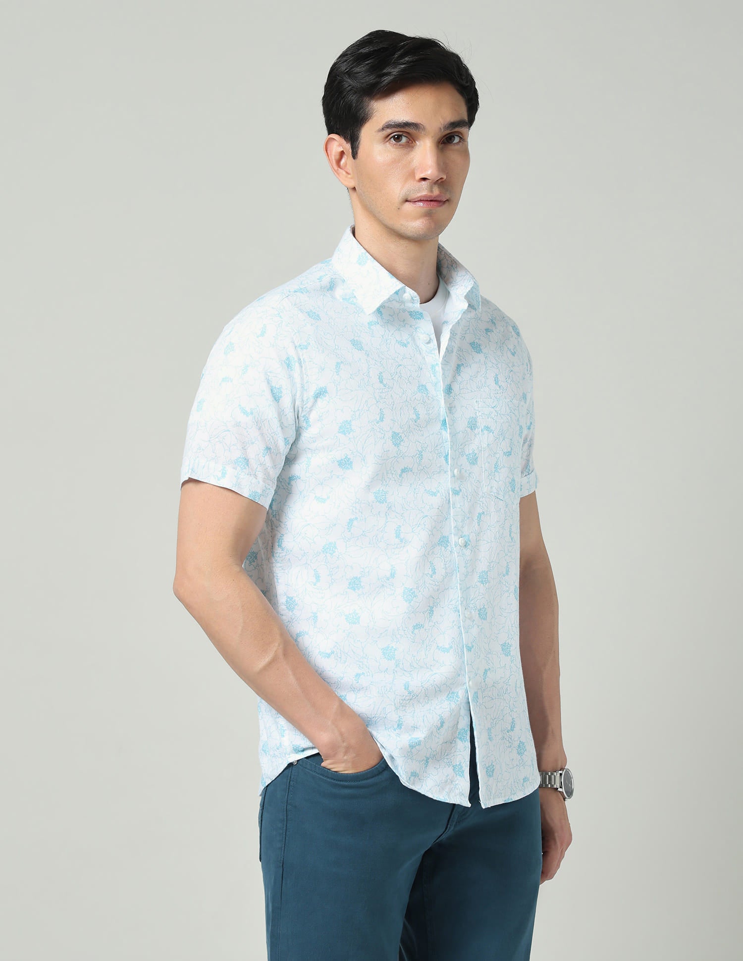 Floral Printed Short-Sleeve Resort Shirt