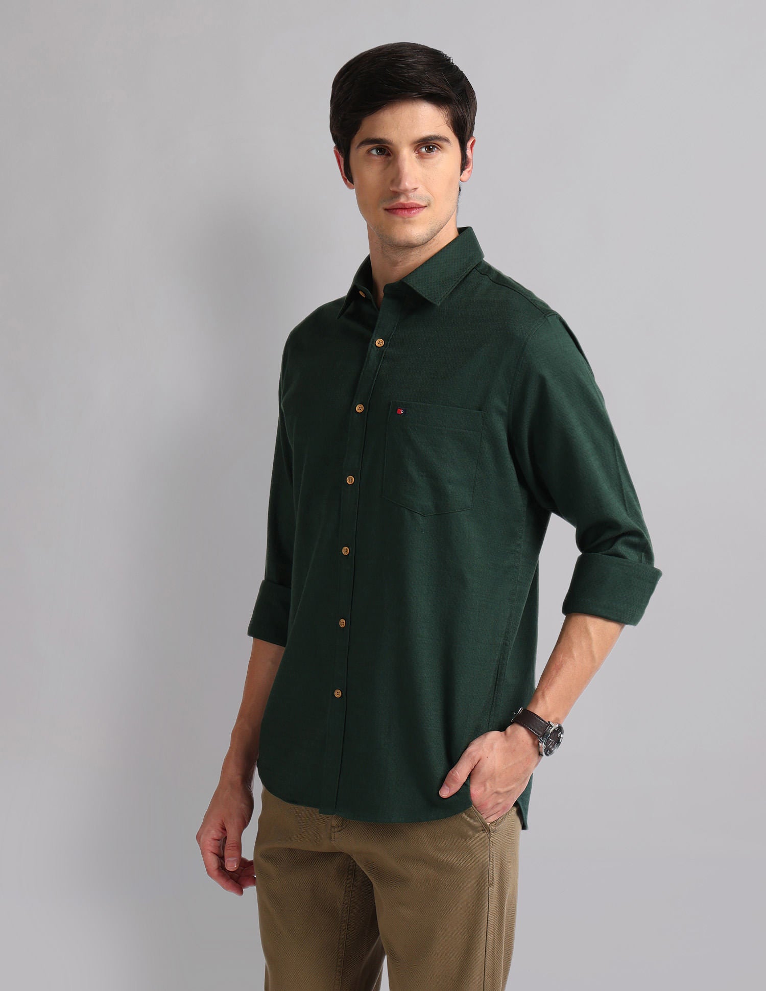 Geometric Patterned Slim Fit Shirt