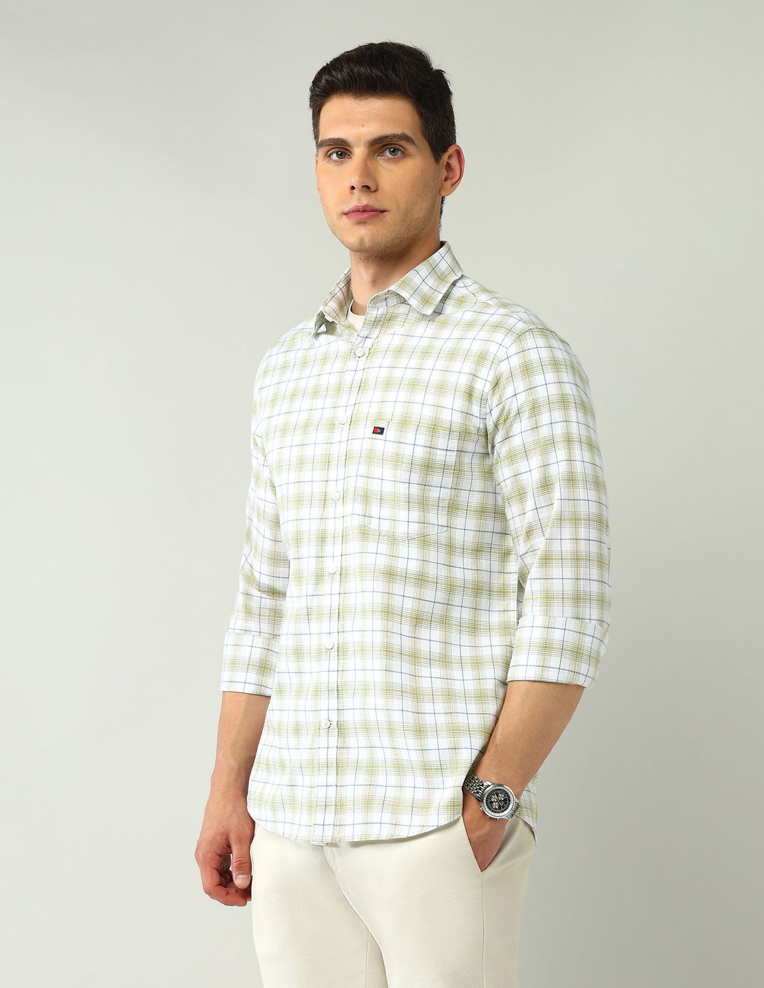 City Chronicles Modern Slim Fit Tartan Checked Shirt