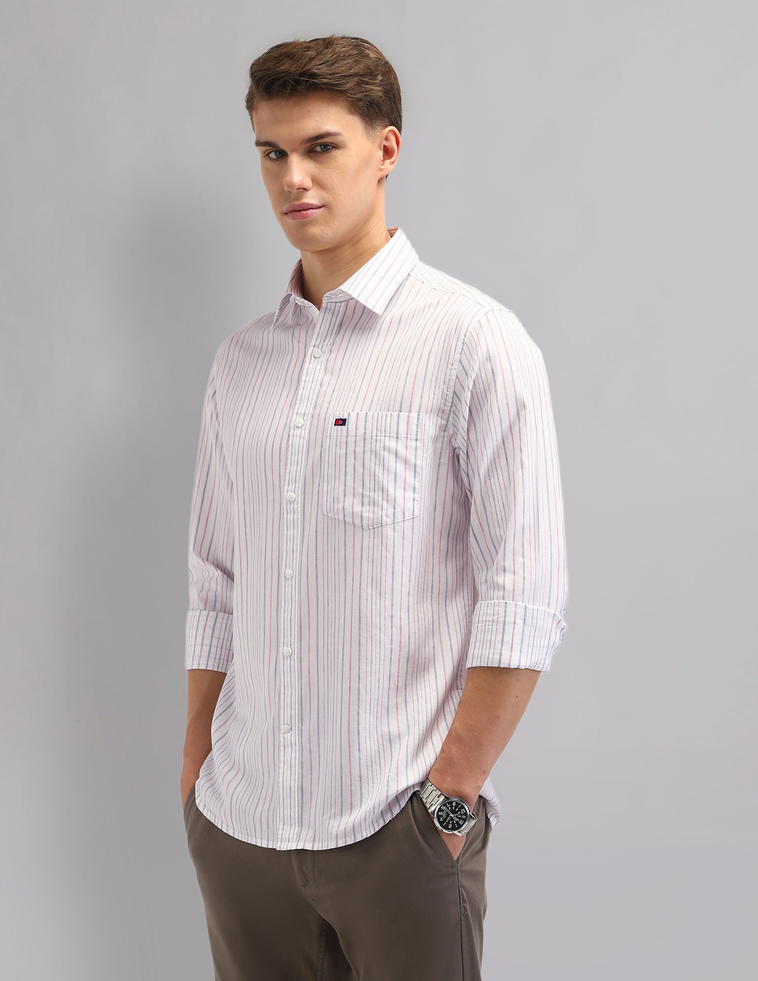 Stylish Modern Slim Fit Striped Shirt