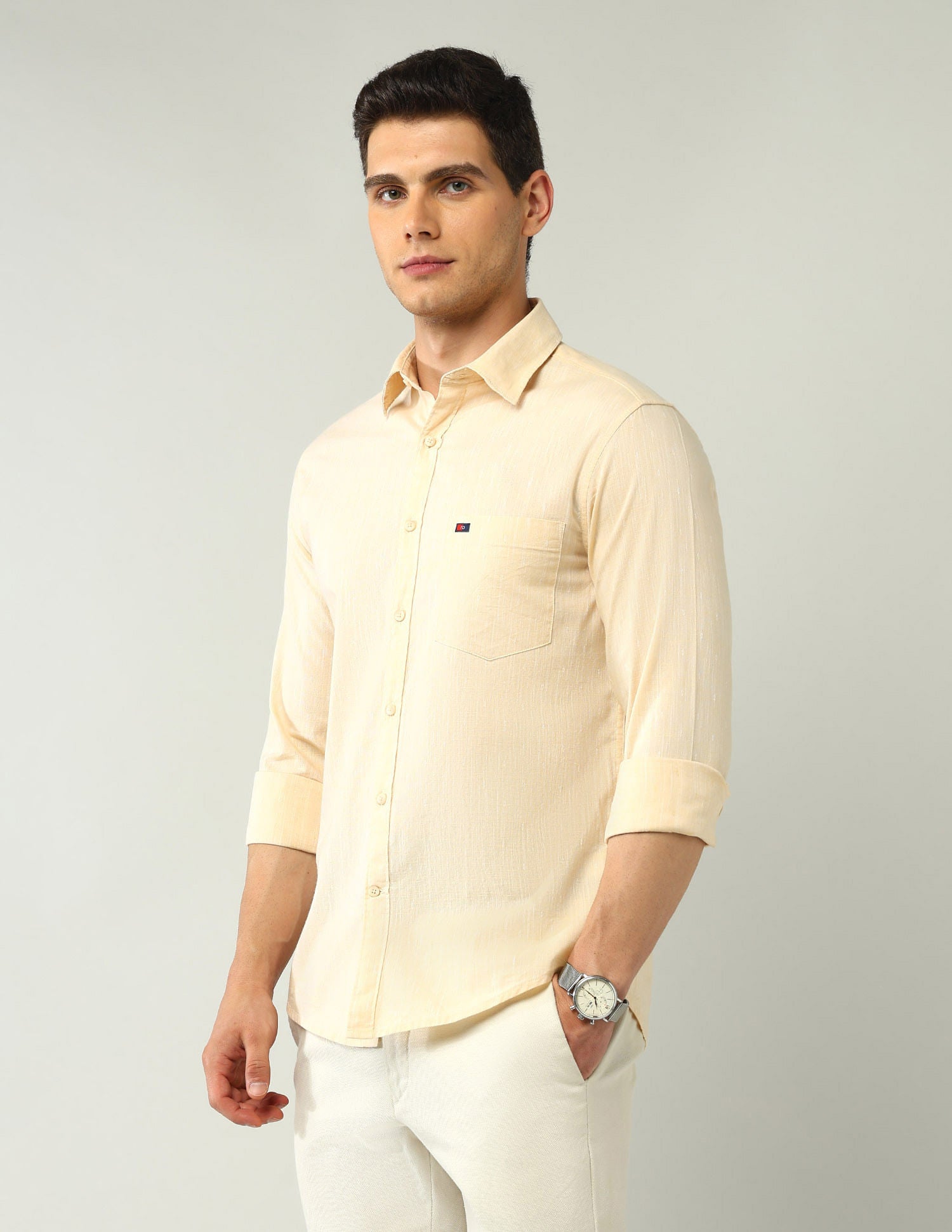 Corporate Ready Modern Slim Fit Self-Design Shirt