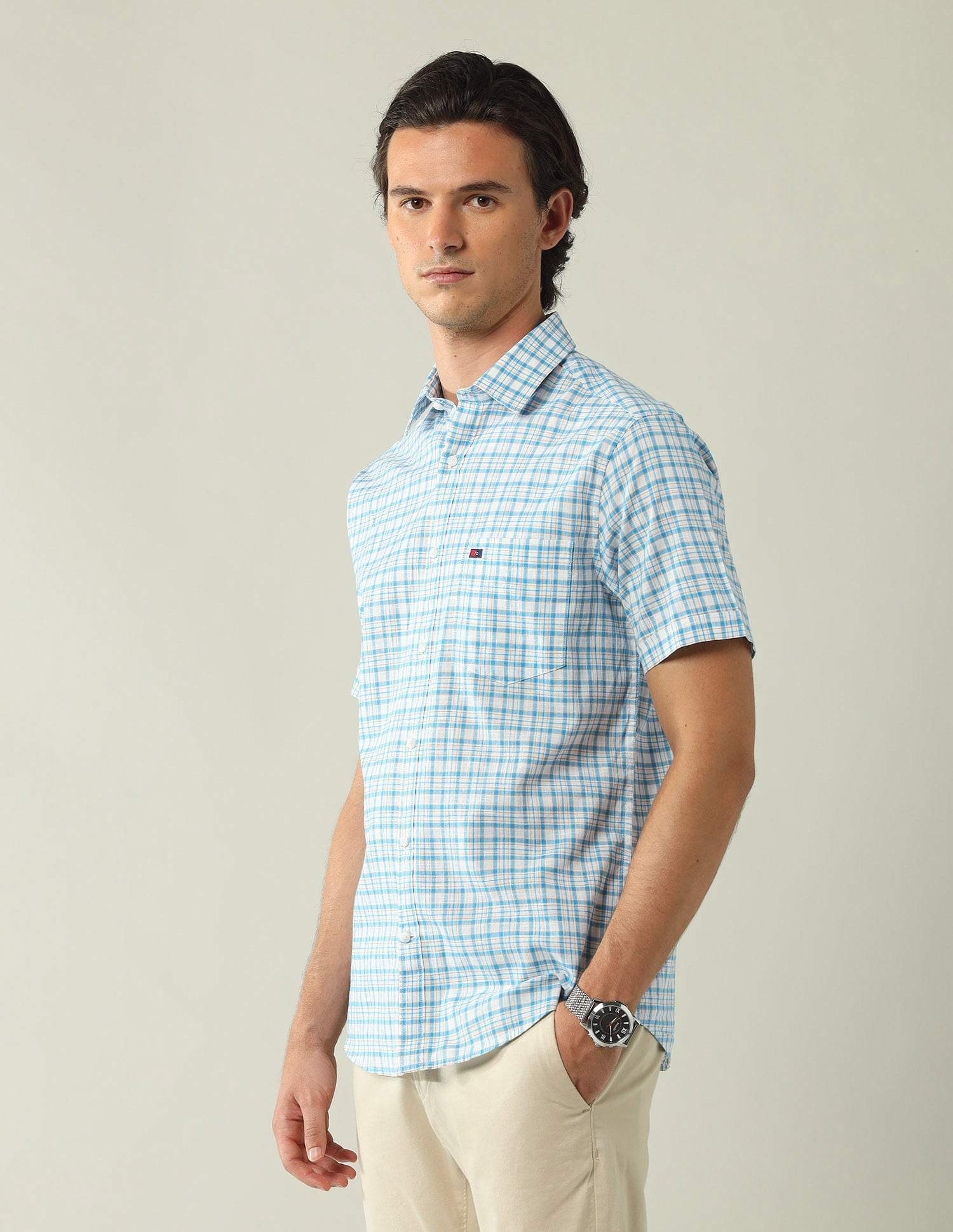 City Chronicles Modern Slim Fit Tartan Checked Shirt