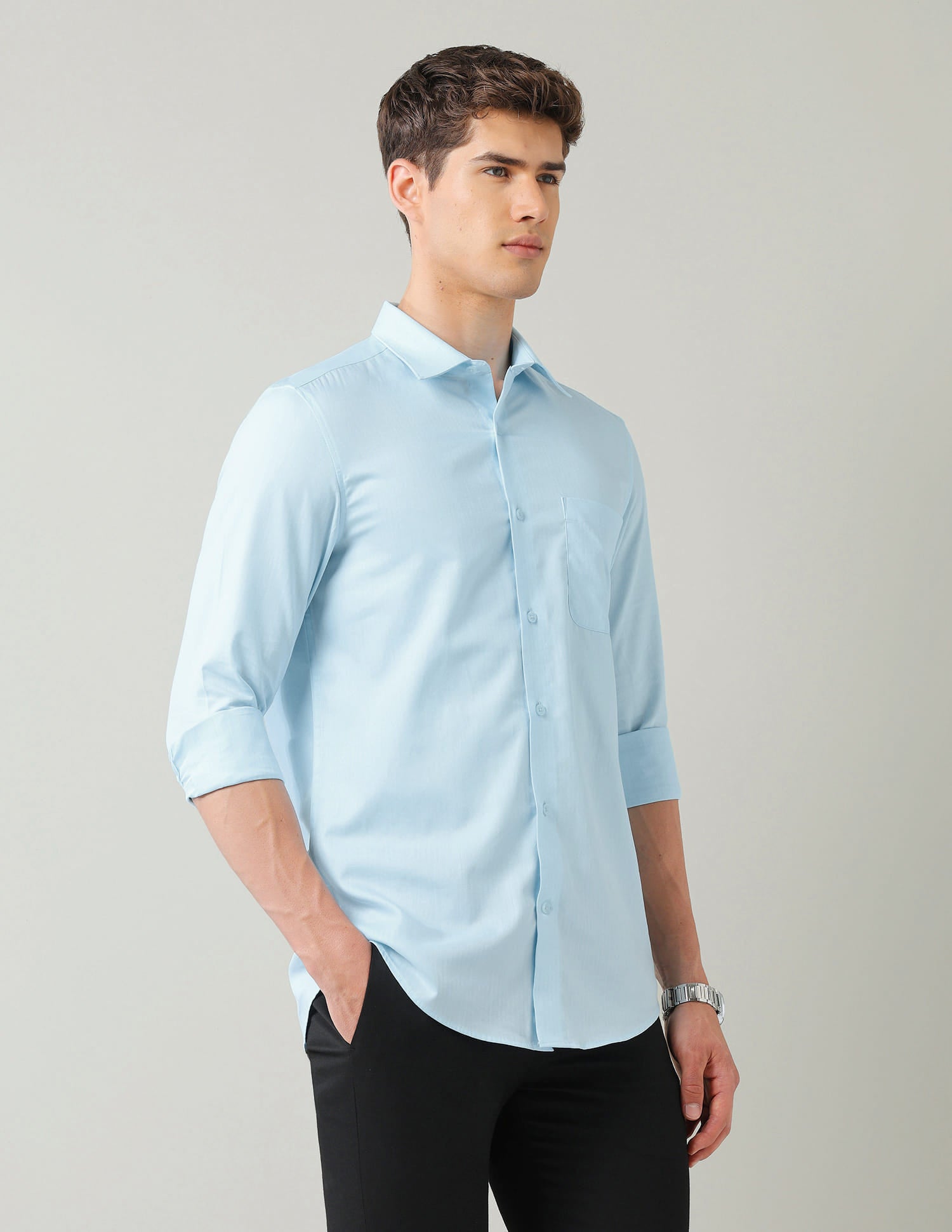 Solid Twill Weave Regular Fit Shirt