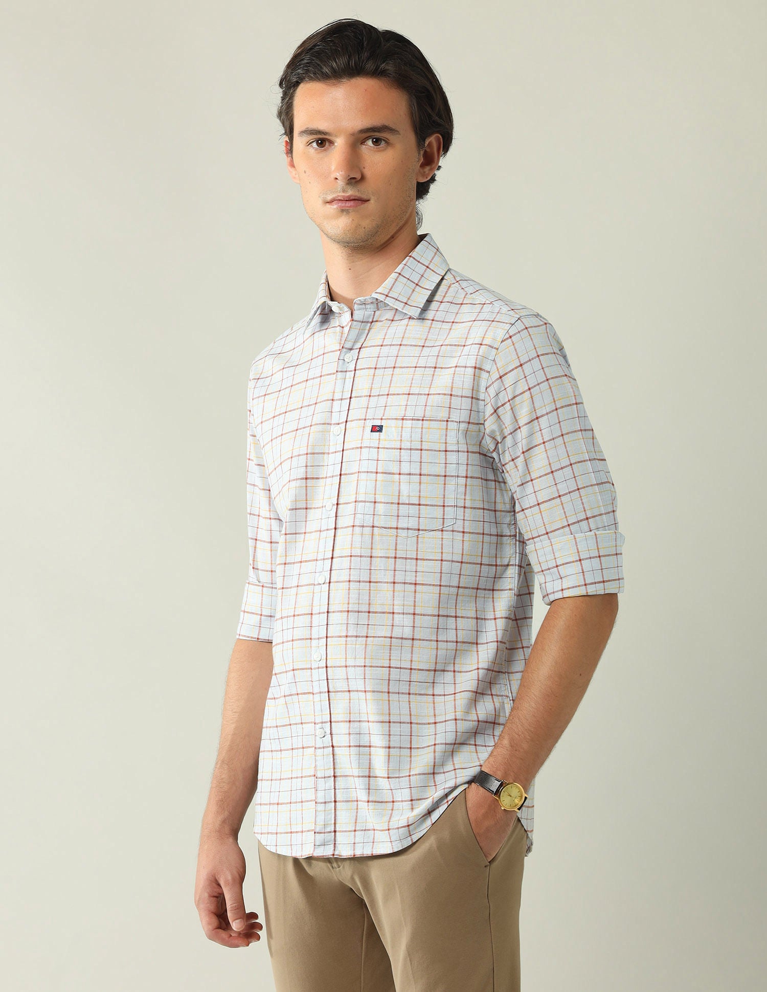 City Chronicles Modern Slim Fit Tartan Checked Shirt