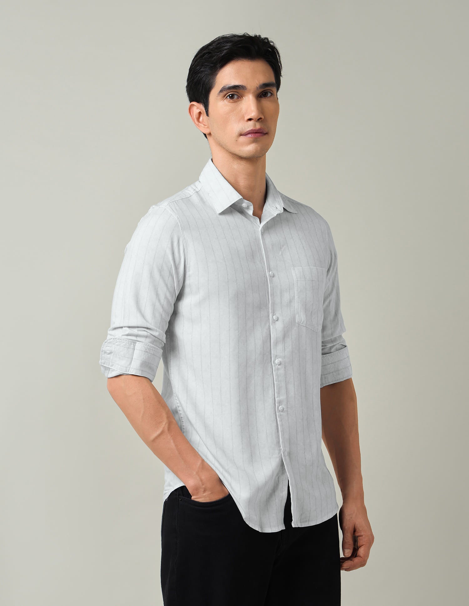 Vertical Striped Slim Fit Shirt