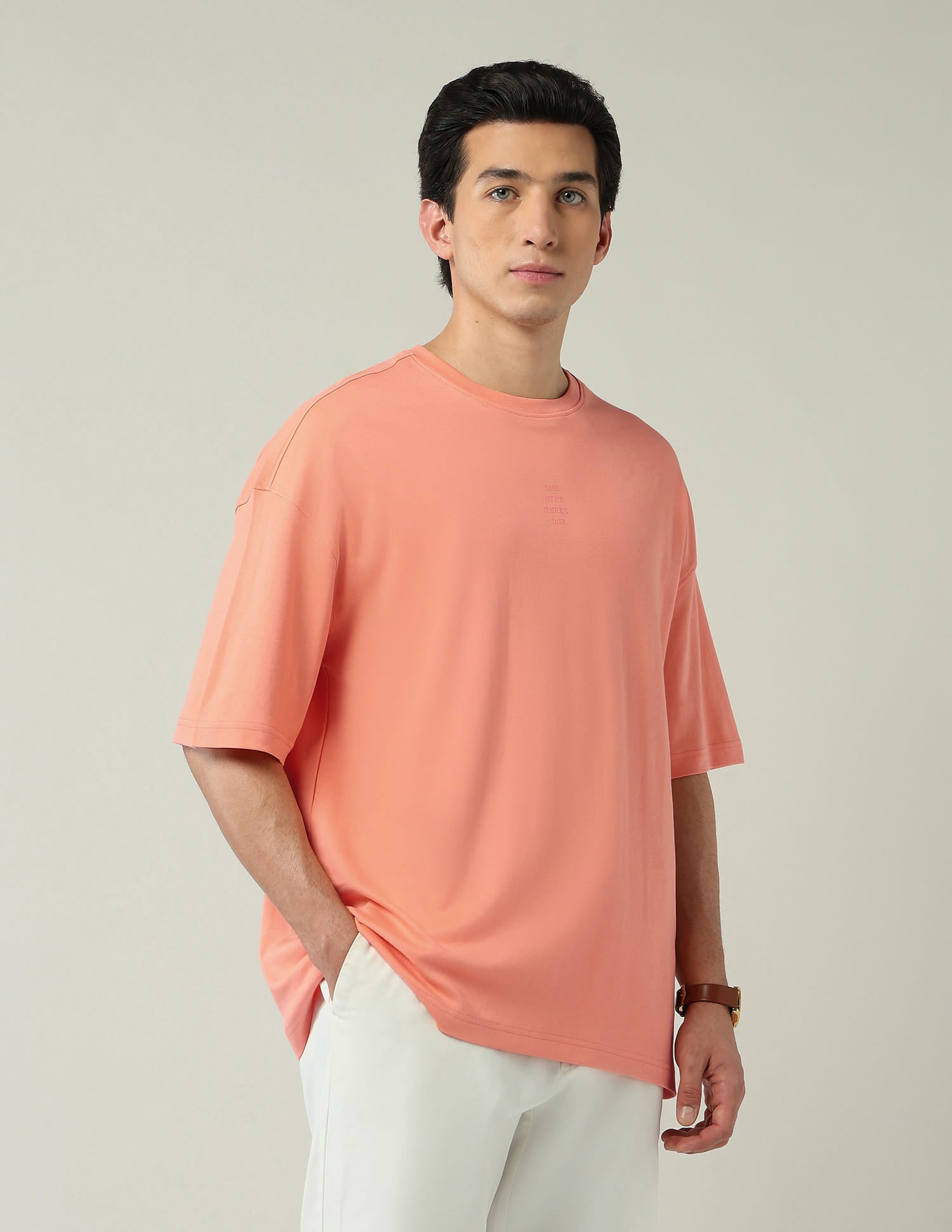 Street-Style Oversized Fit Solid T-Shirt