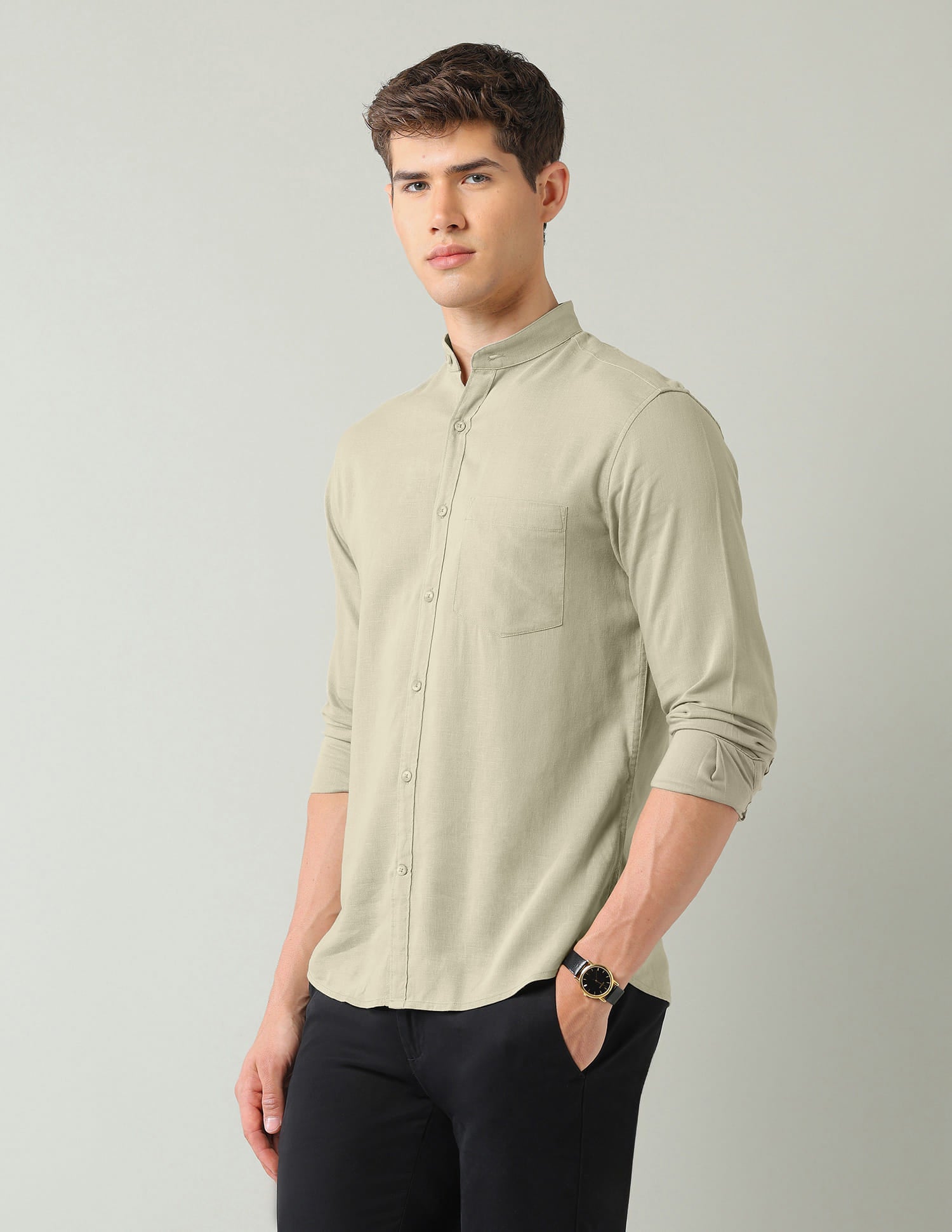 Solid Slim Fit Shirt 2