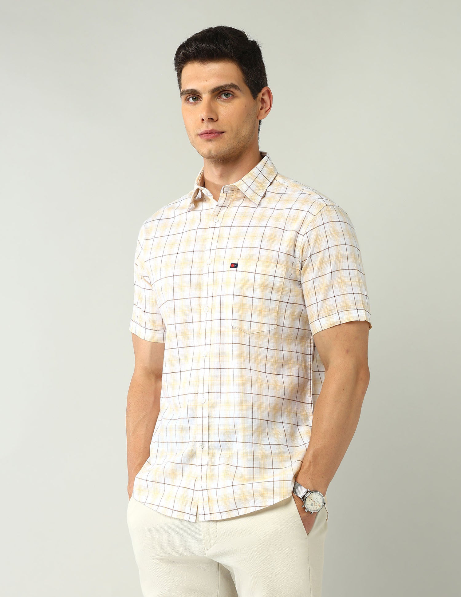 City Chronicles Modern Slim Fit Tartan Checked Shirt