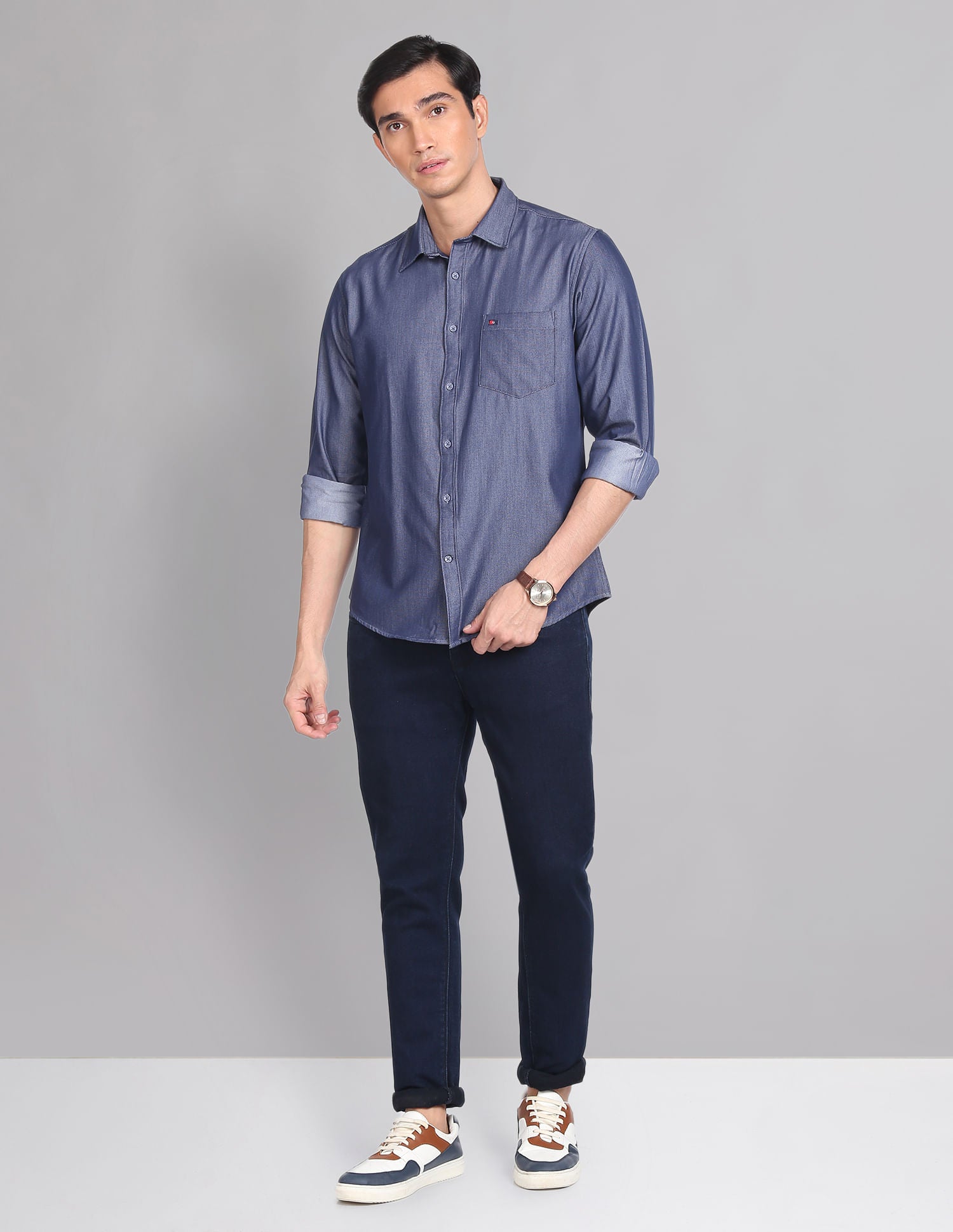 Everyday Wear Knit Solid Slim Fit Casual Shirt