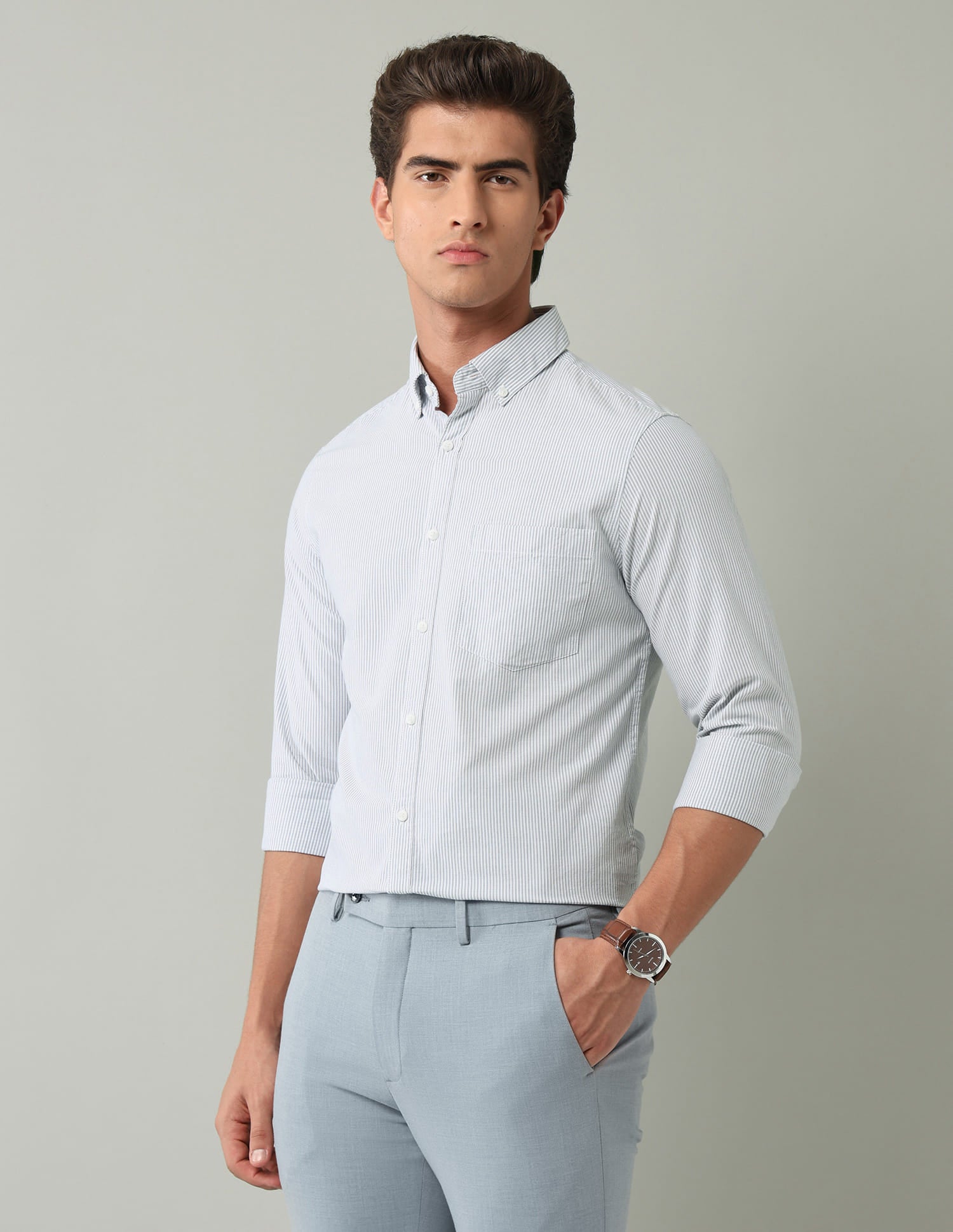Vertical Striped Modern Slim Fit Shirt