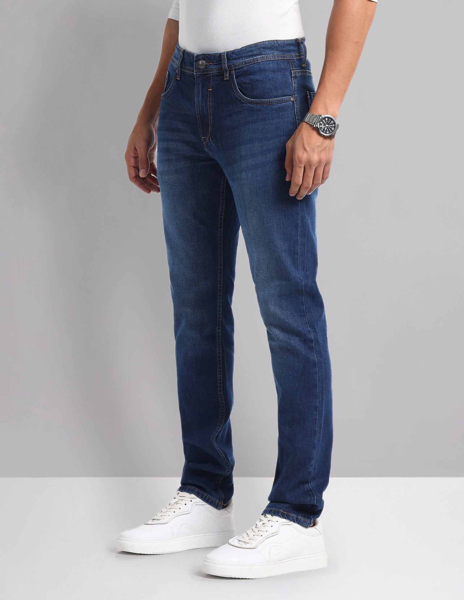 Stone Wash Slim Fit Jeans