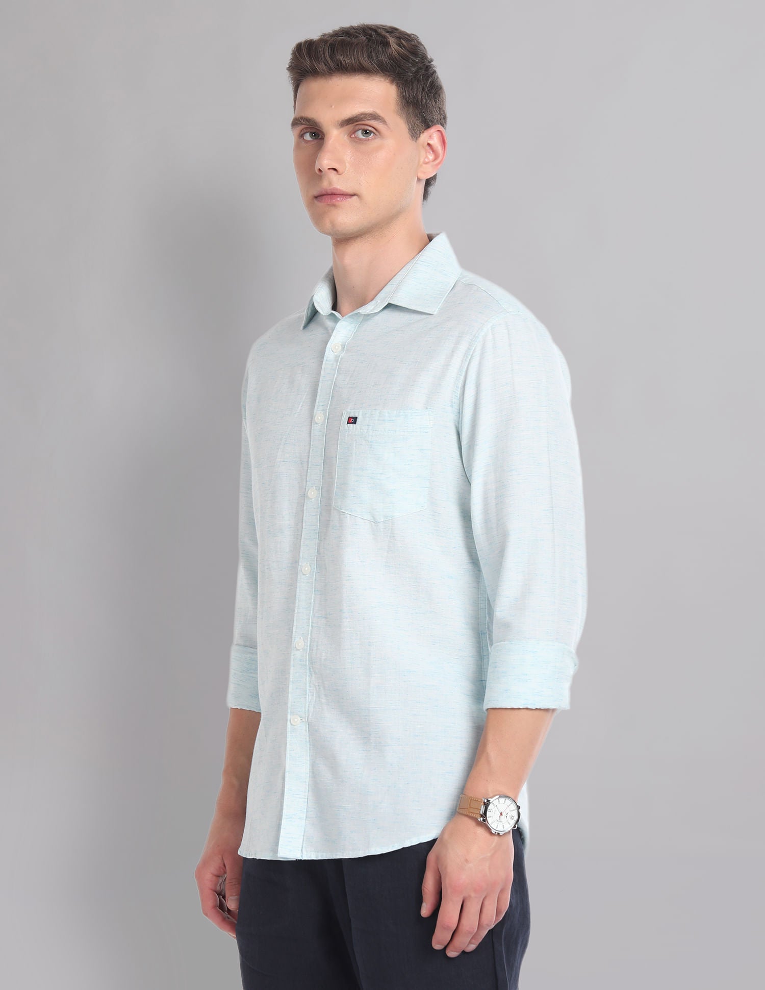 Urban Drift Modern Slim Fit Heathered Summer Shirt