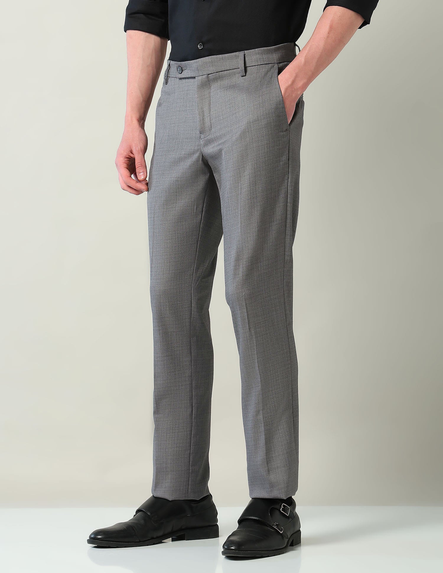 Mid Rise Regular Fit Formal Trousers