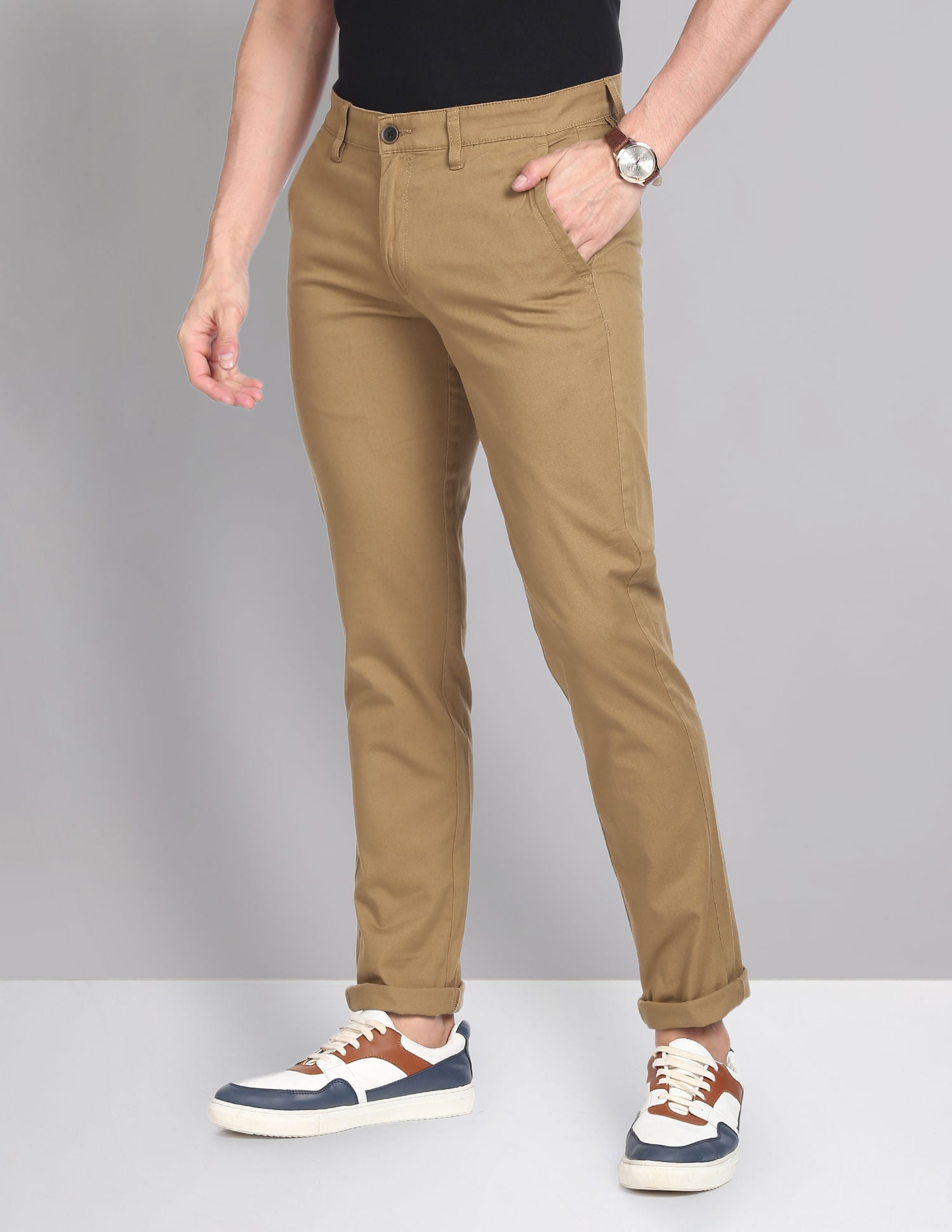 Adventure Pulse Modern Slim Fit Smart Waist Solid Chinos
