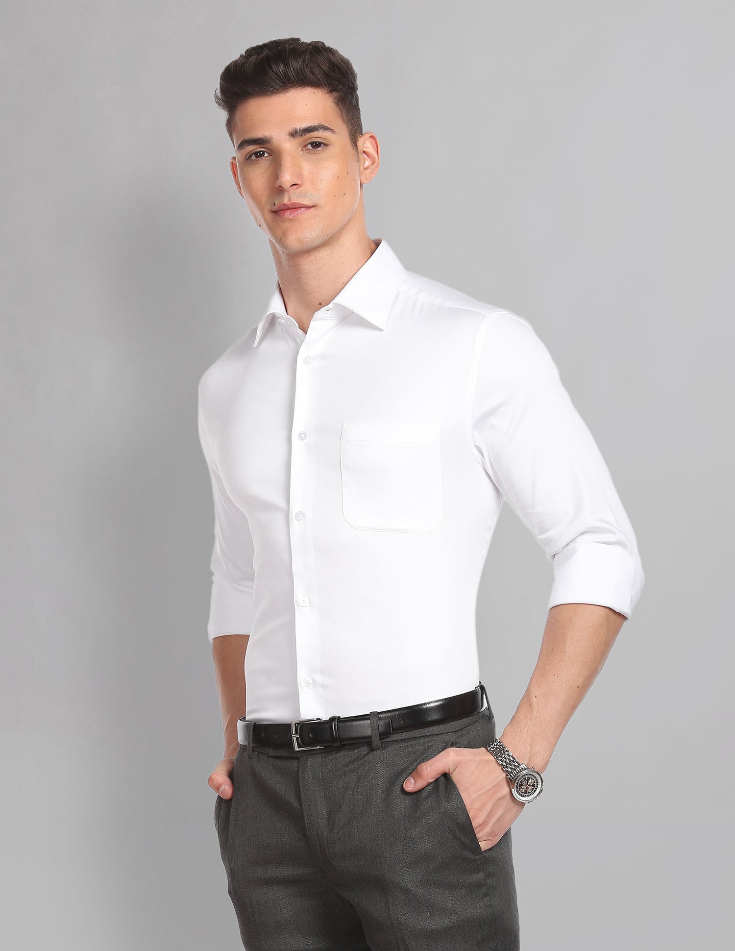 Office essential Solid Twill Formal Shirt