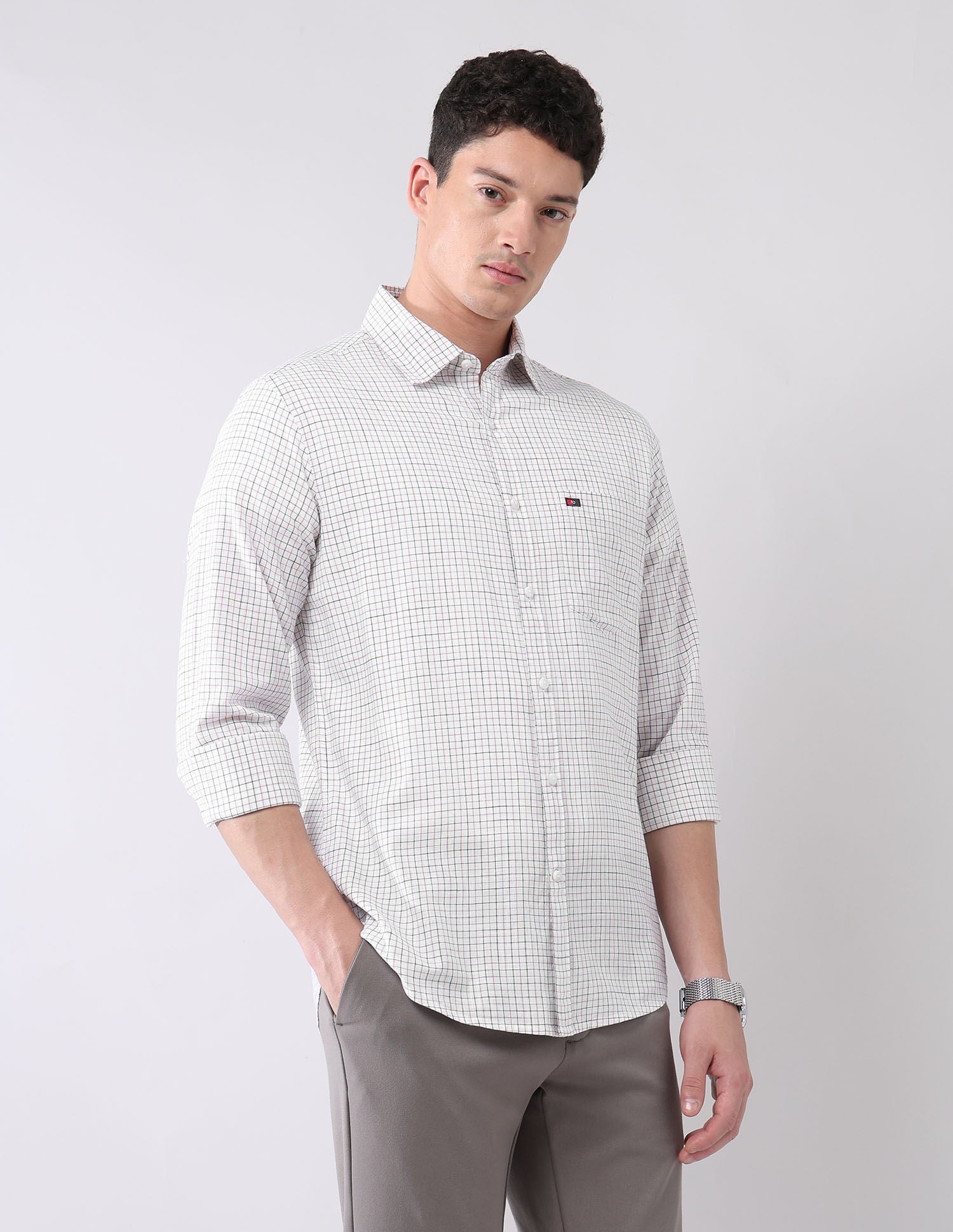 City Chronicles Modern Slim Fit Tartan Checked Shirt