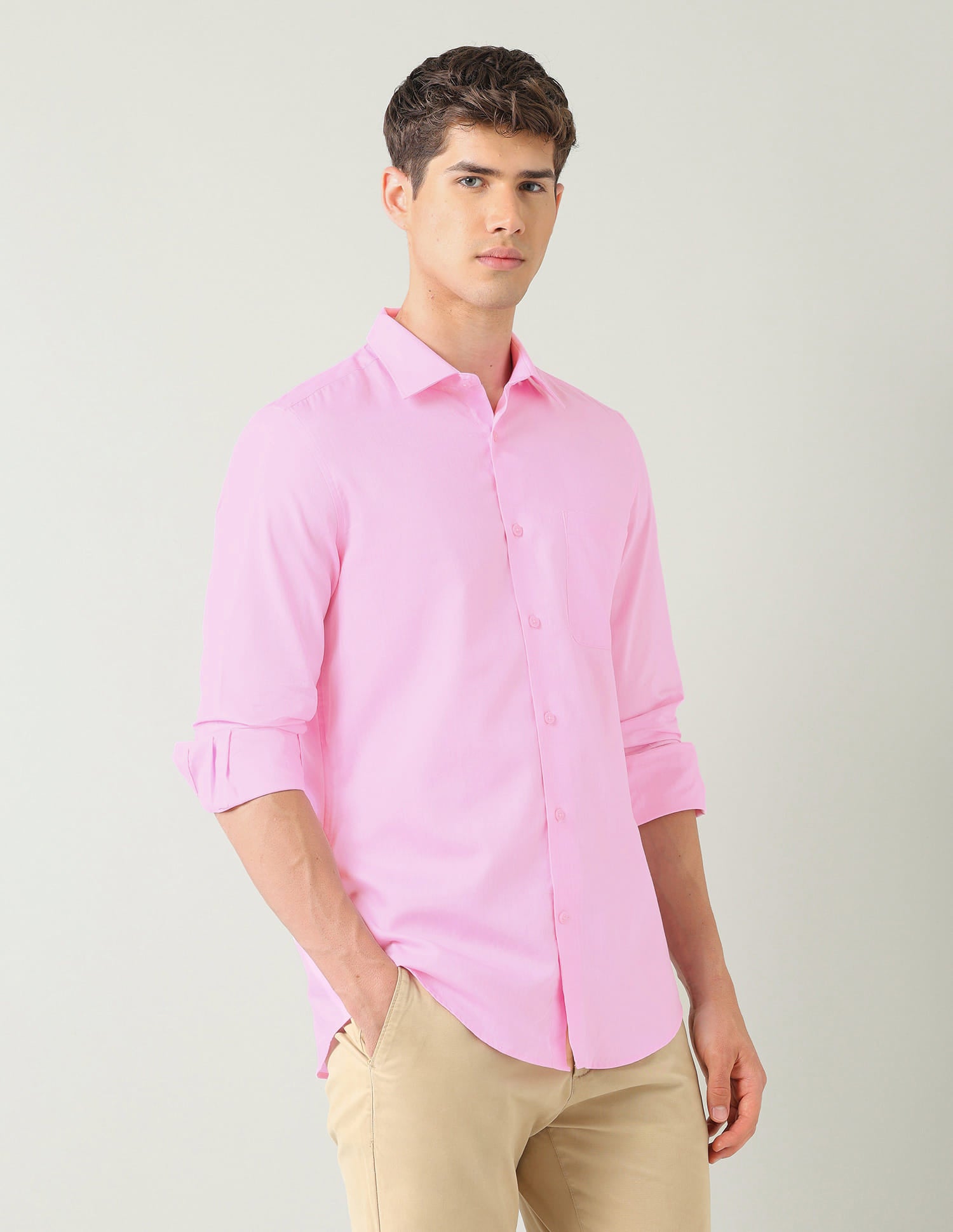Solid Twill Weave Regular Fit Shirt