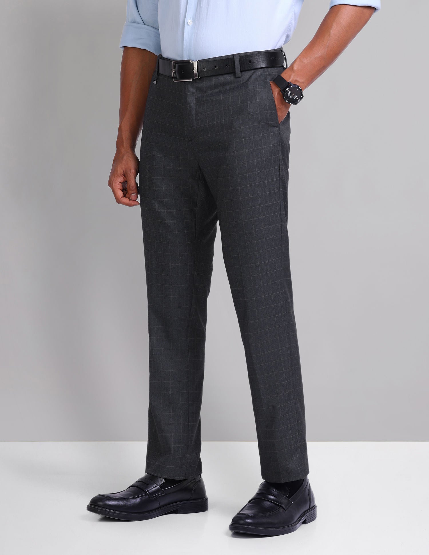 Office Pulse Smart Flex Checked Trousers