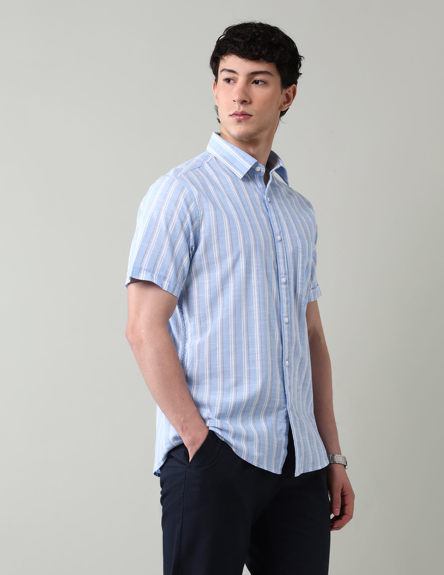 Vertical Striped Regular Fit Shirt