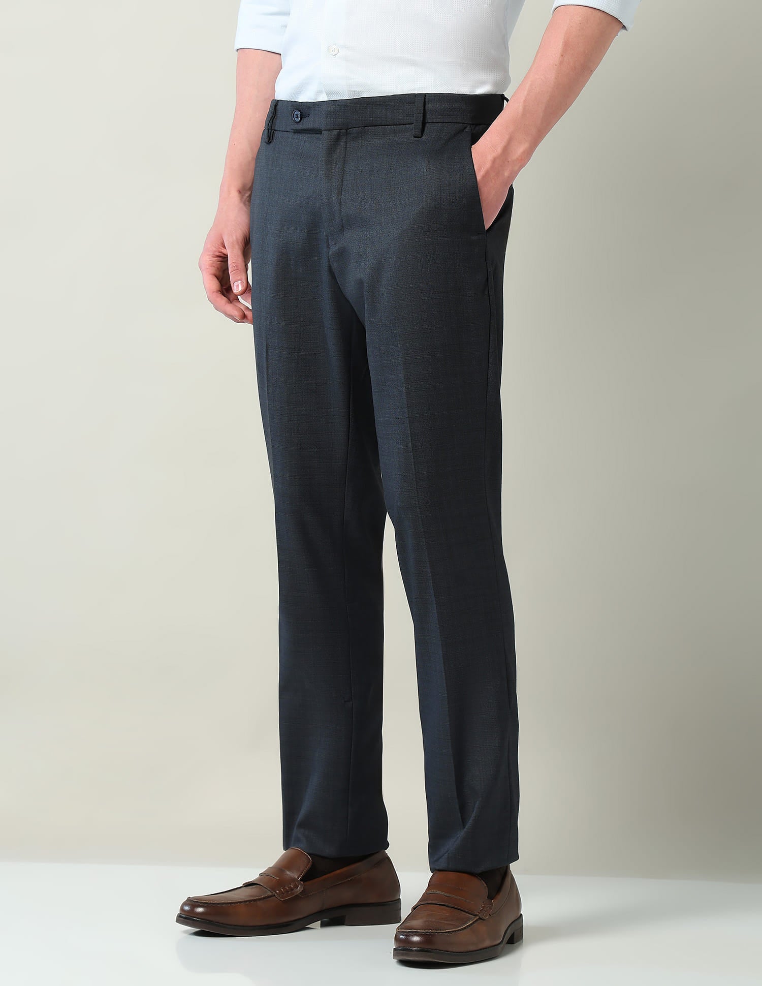 Mid Rise Regular Fit Formal Trousers