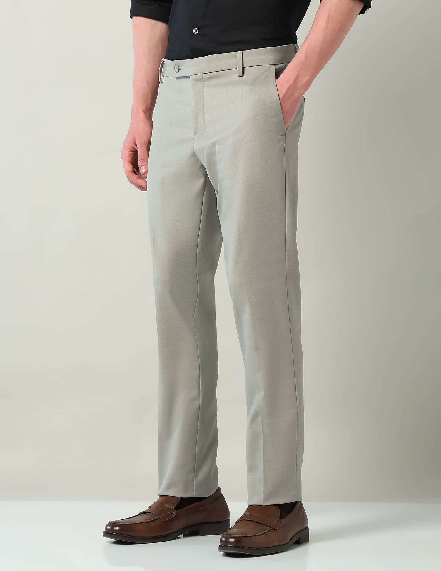 Mid Rise Regular Fit Formal Trousers