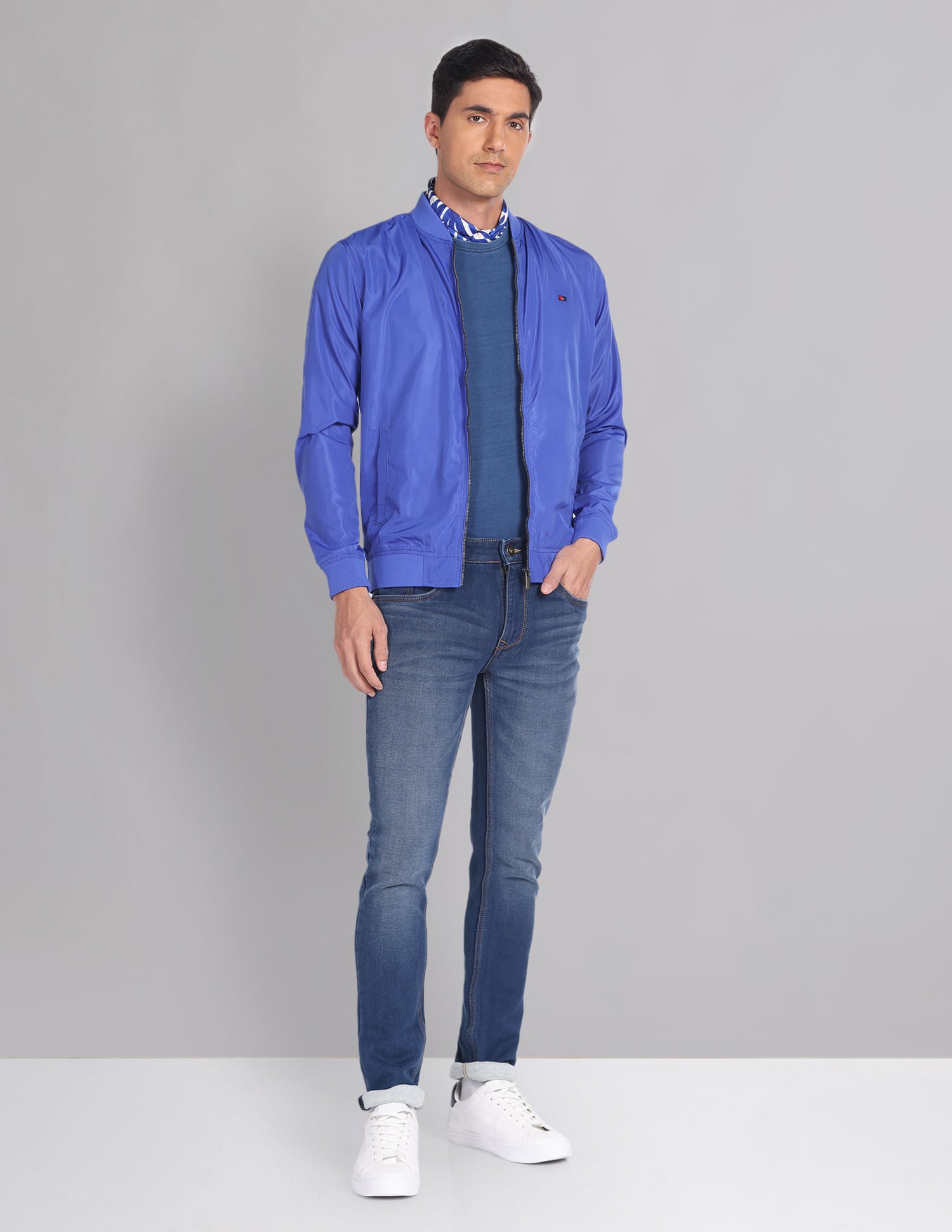 Travel Friendly Solid Foldable Bomber Jacket