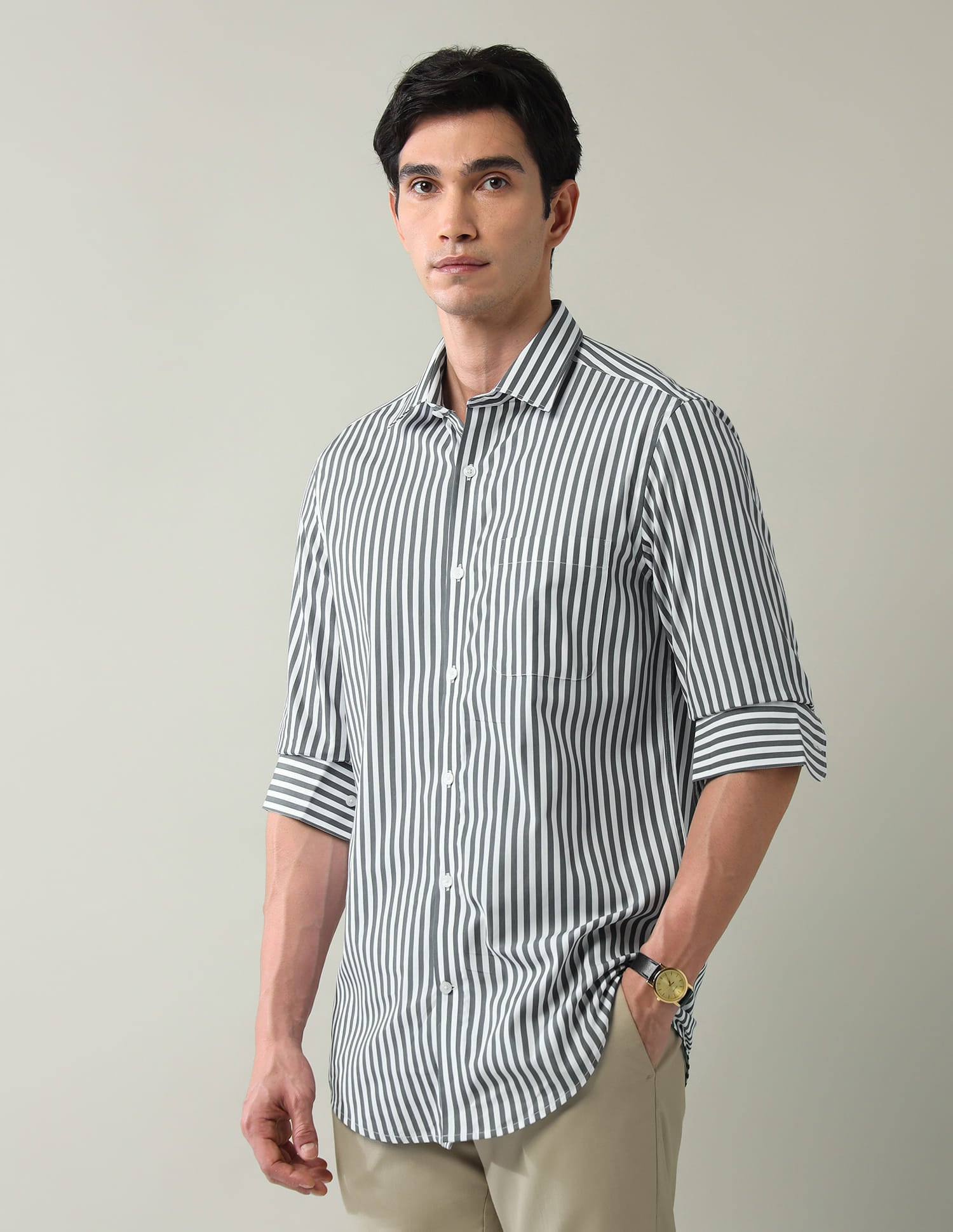 Power Pulse Vertical Striped Regular Fit Shirt