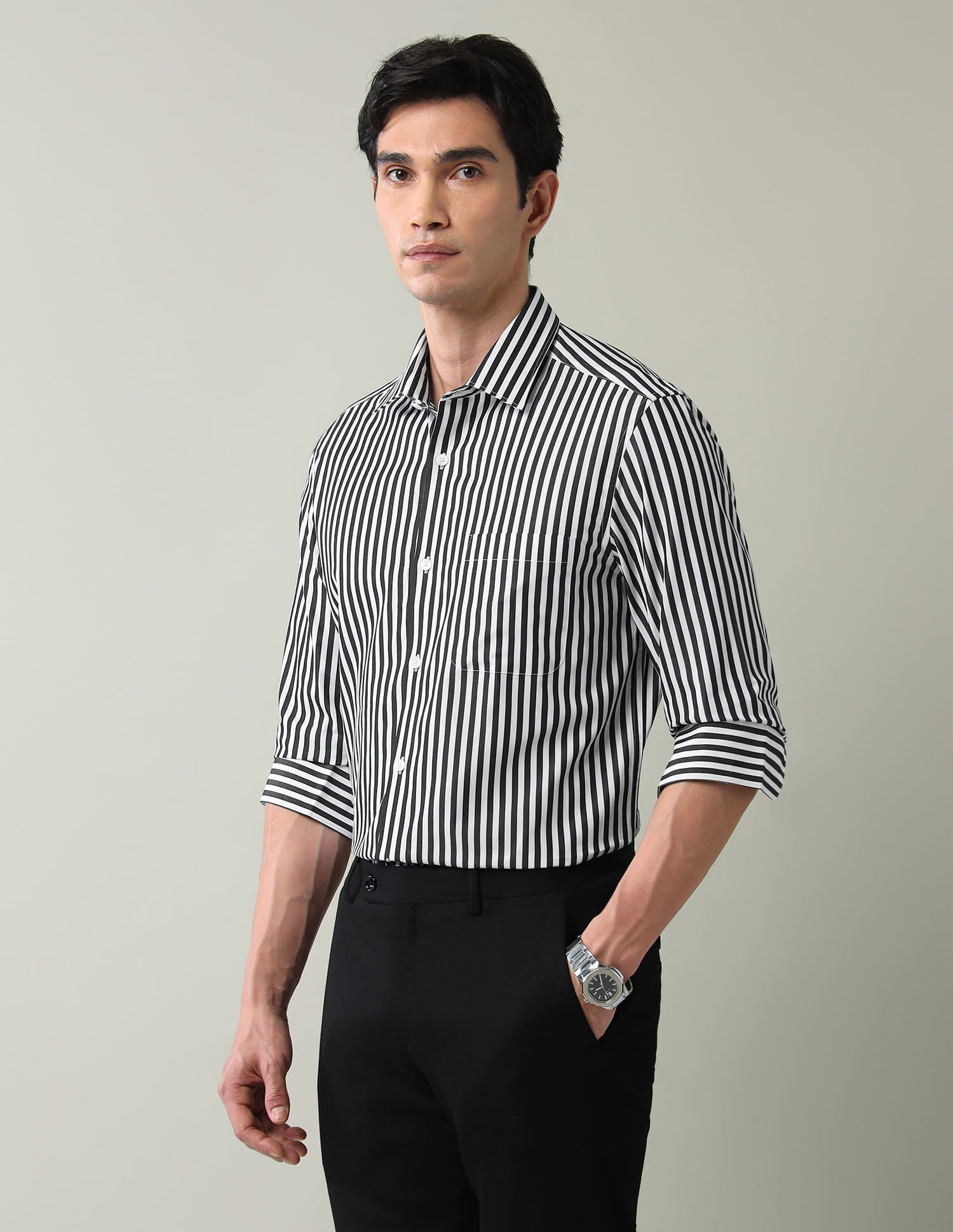 Power Pulse Vertical Striped Regular Fit Shirt
