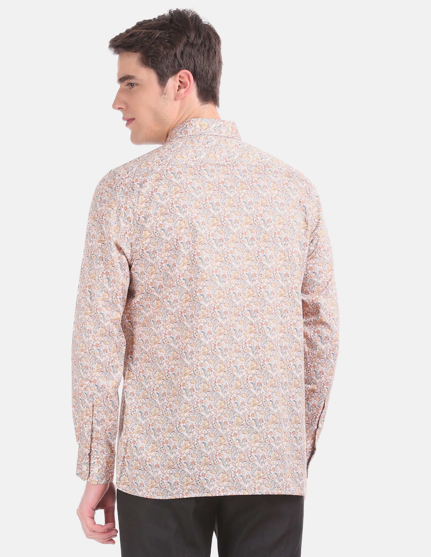 Paisley Print French Placket Cotton Casual Shirt