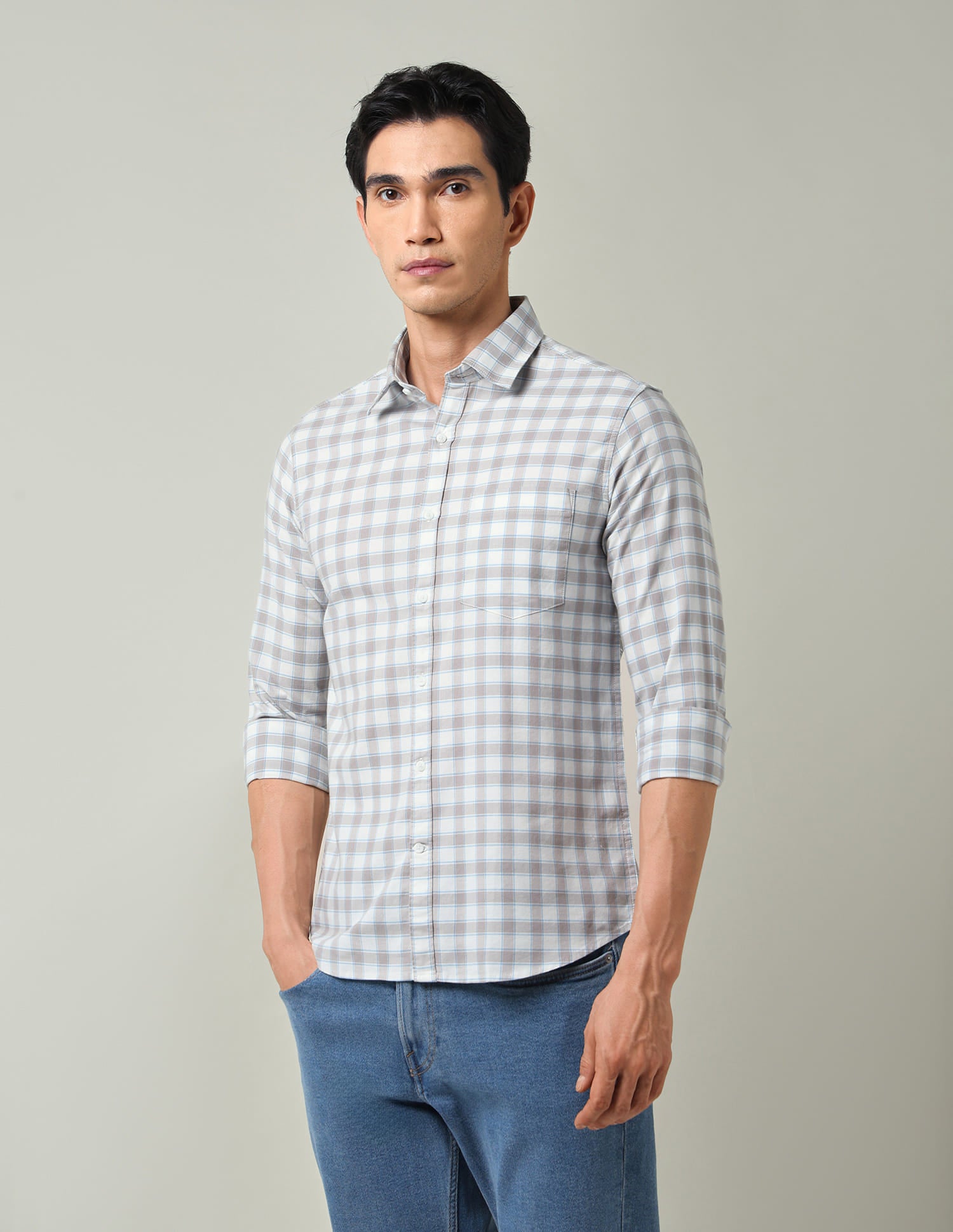 Modern Luxe: Grid Tattersall Checked Slim Fit