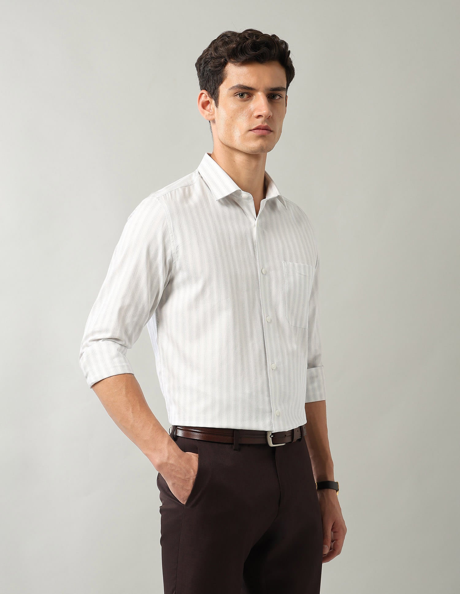 Style Vault Vertical Striped Regular Fit Shirt