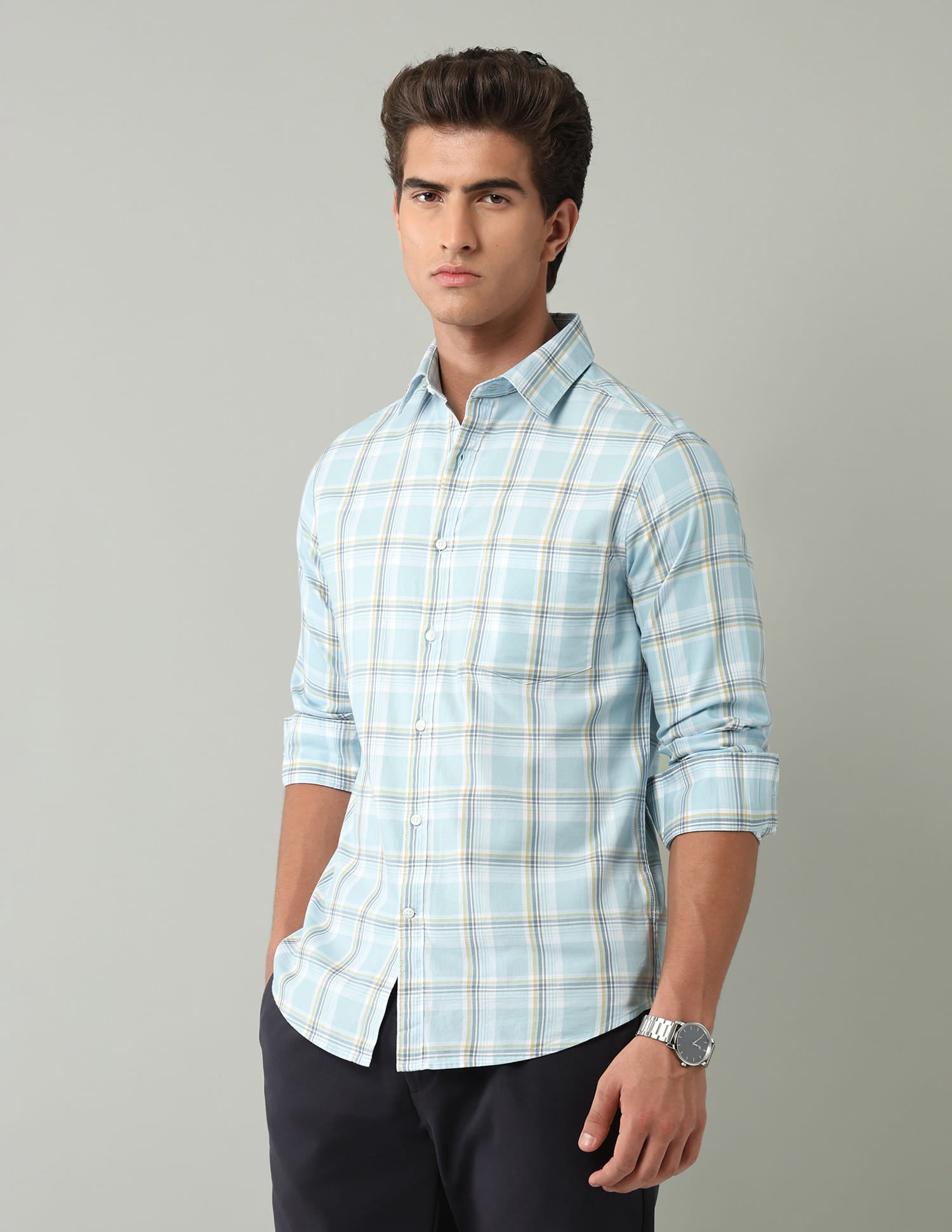Plaid Checked Modern Slim Fit Shirt