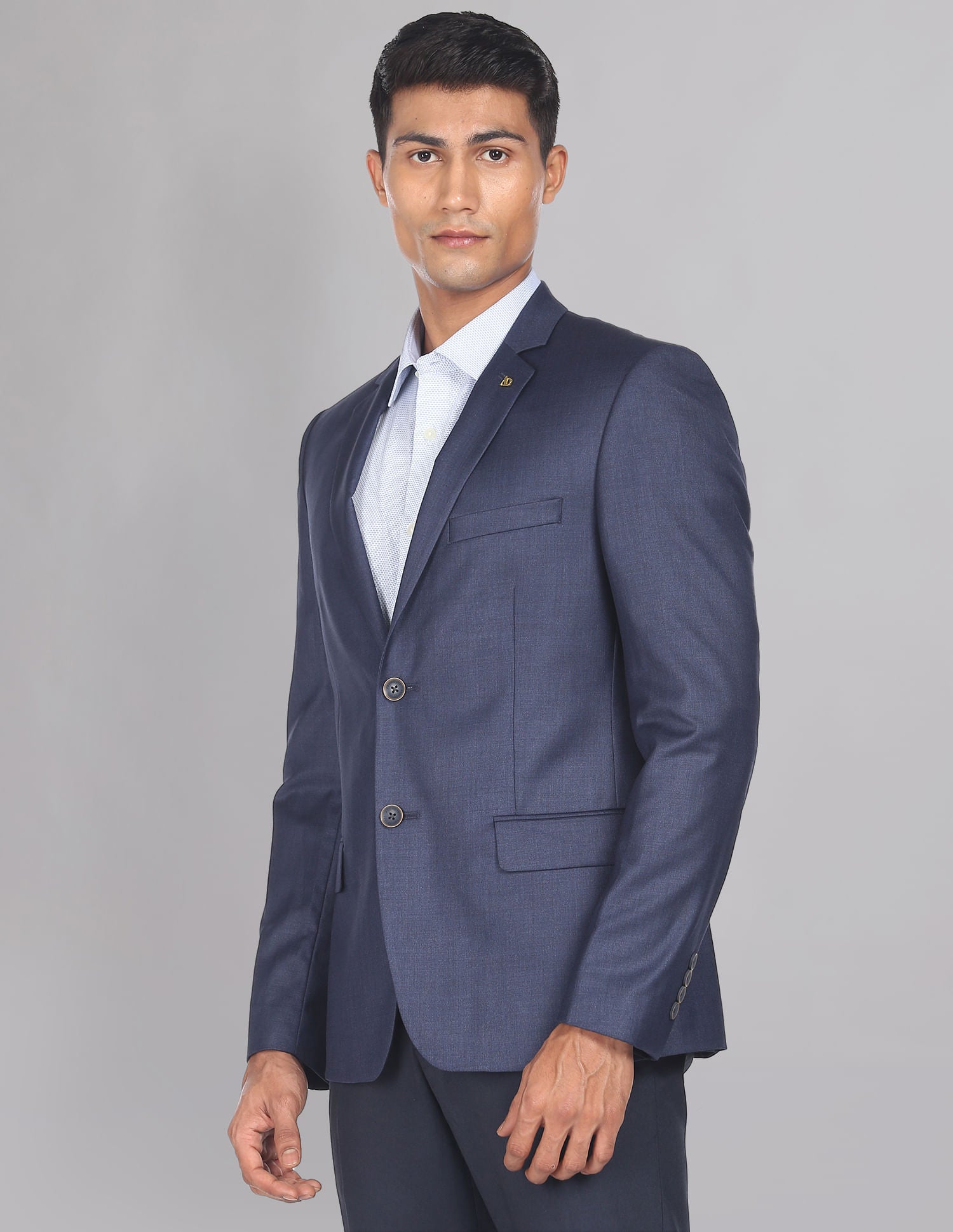 Classic Regular Fit Solid Twill Blazer