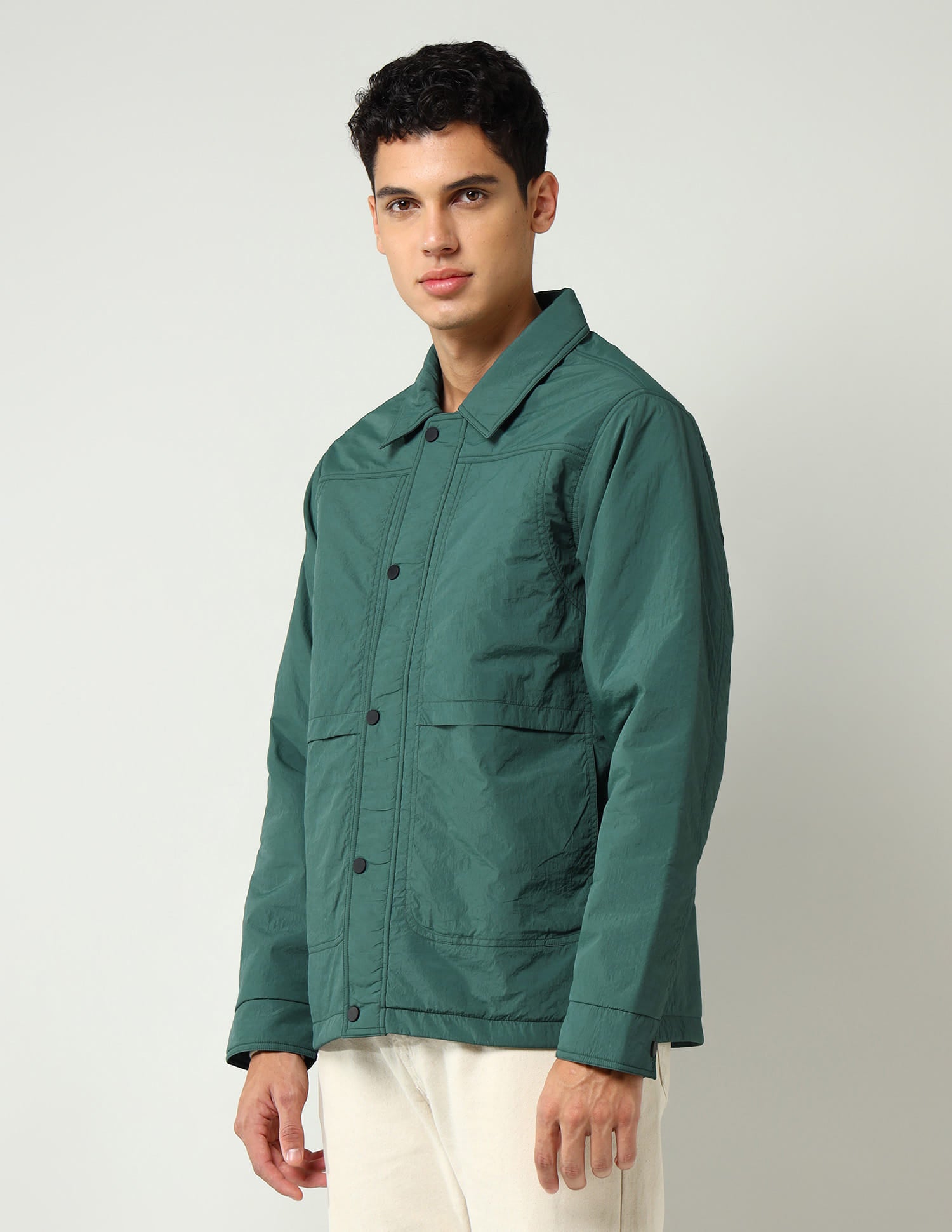 Modern Slim Fit Solid Casual Jacket