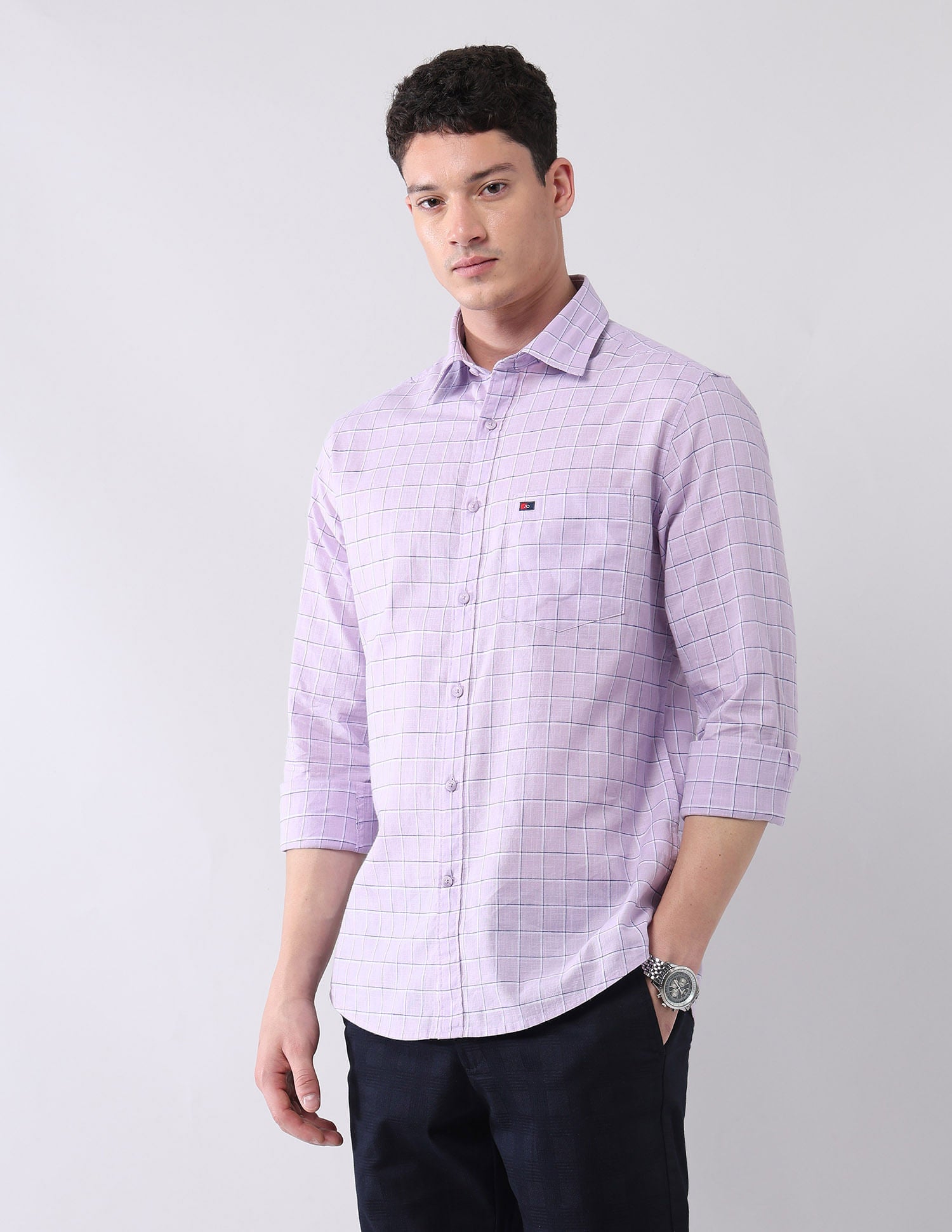 City Chronicles Modern Slim Fit Tartan Checked Shirt