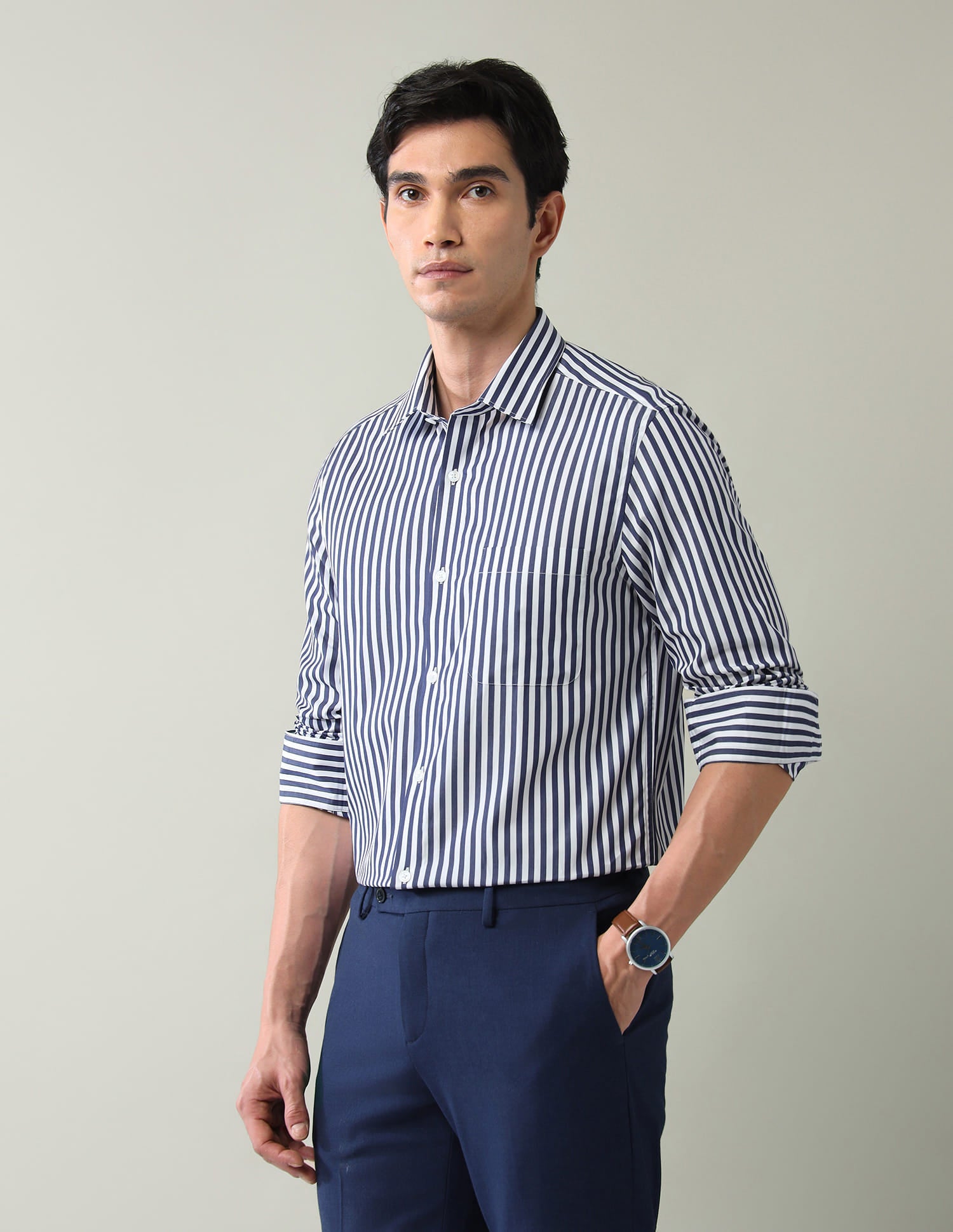 Power Pulse Vertical Striped Regular Fit Shirt