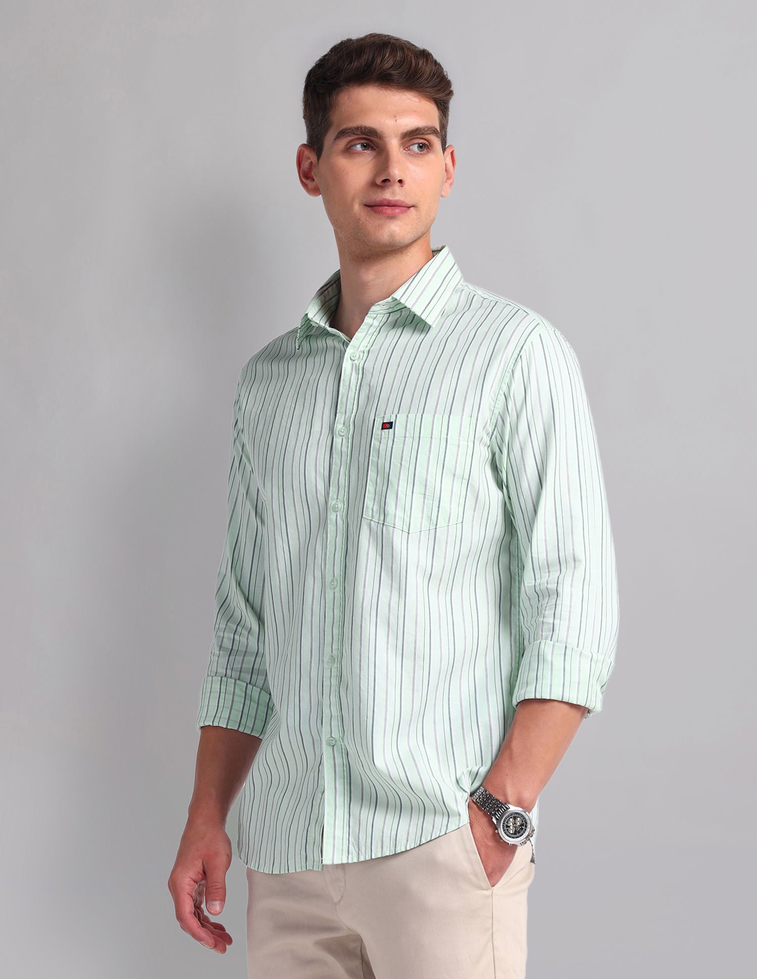 Urban Adventure Vertical Striped Cotton Shirt