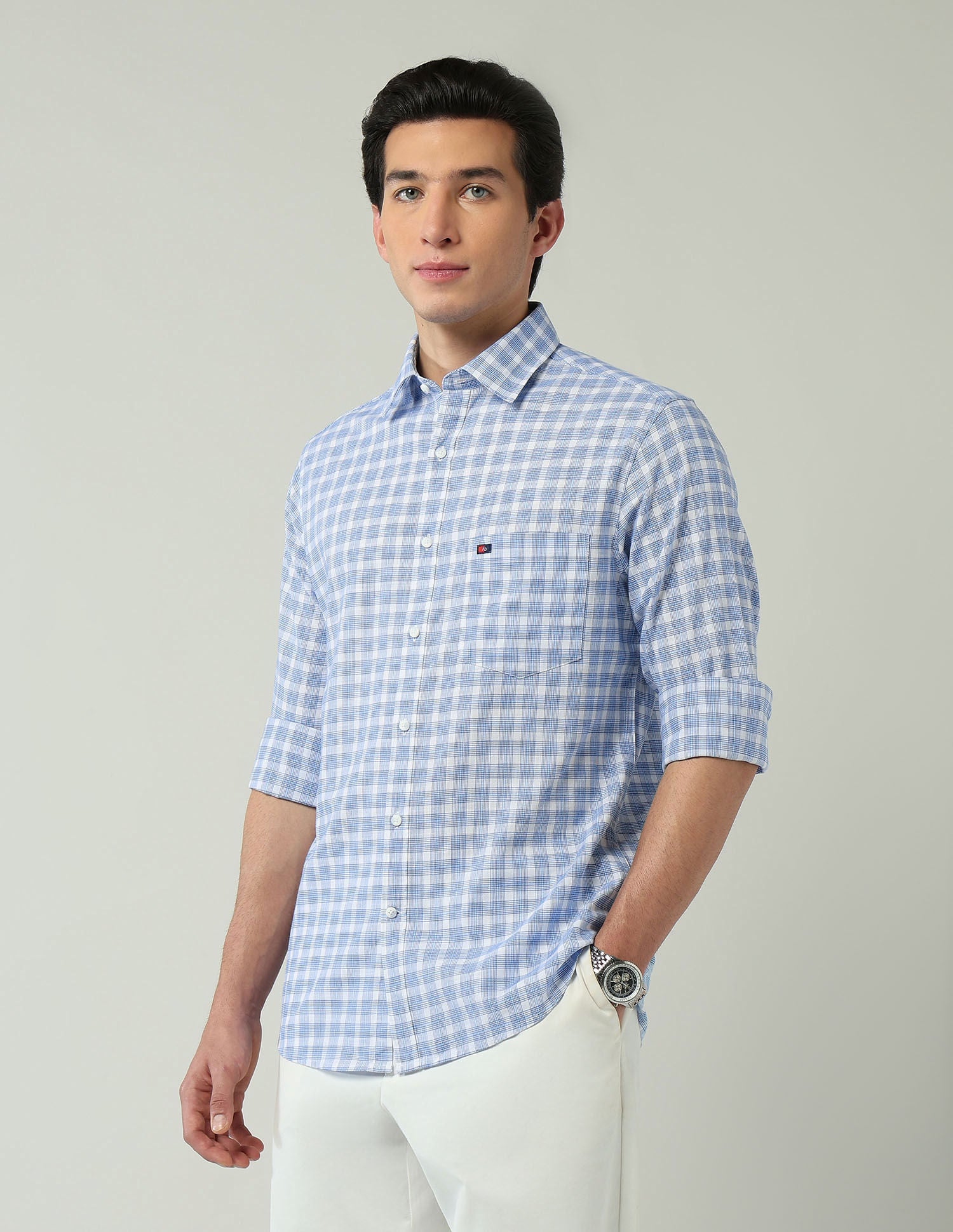 City Chronicles Modern Slim Fit Tartan Checked Shirt