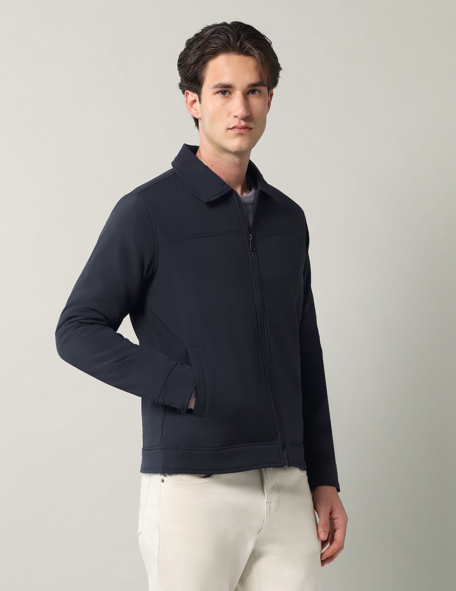 Solid Regular Fit Reversible Jacket