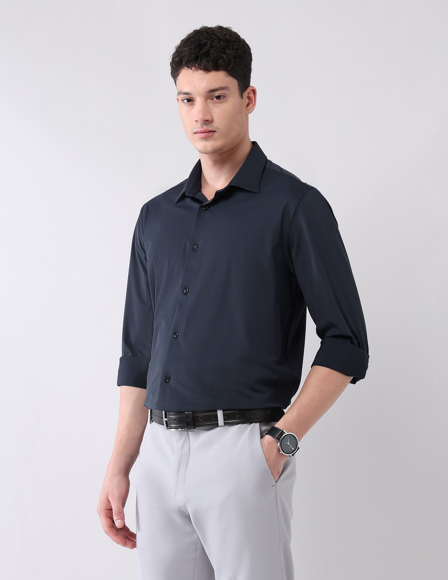 Stylish Hypermove Solid Shirt