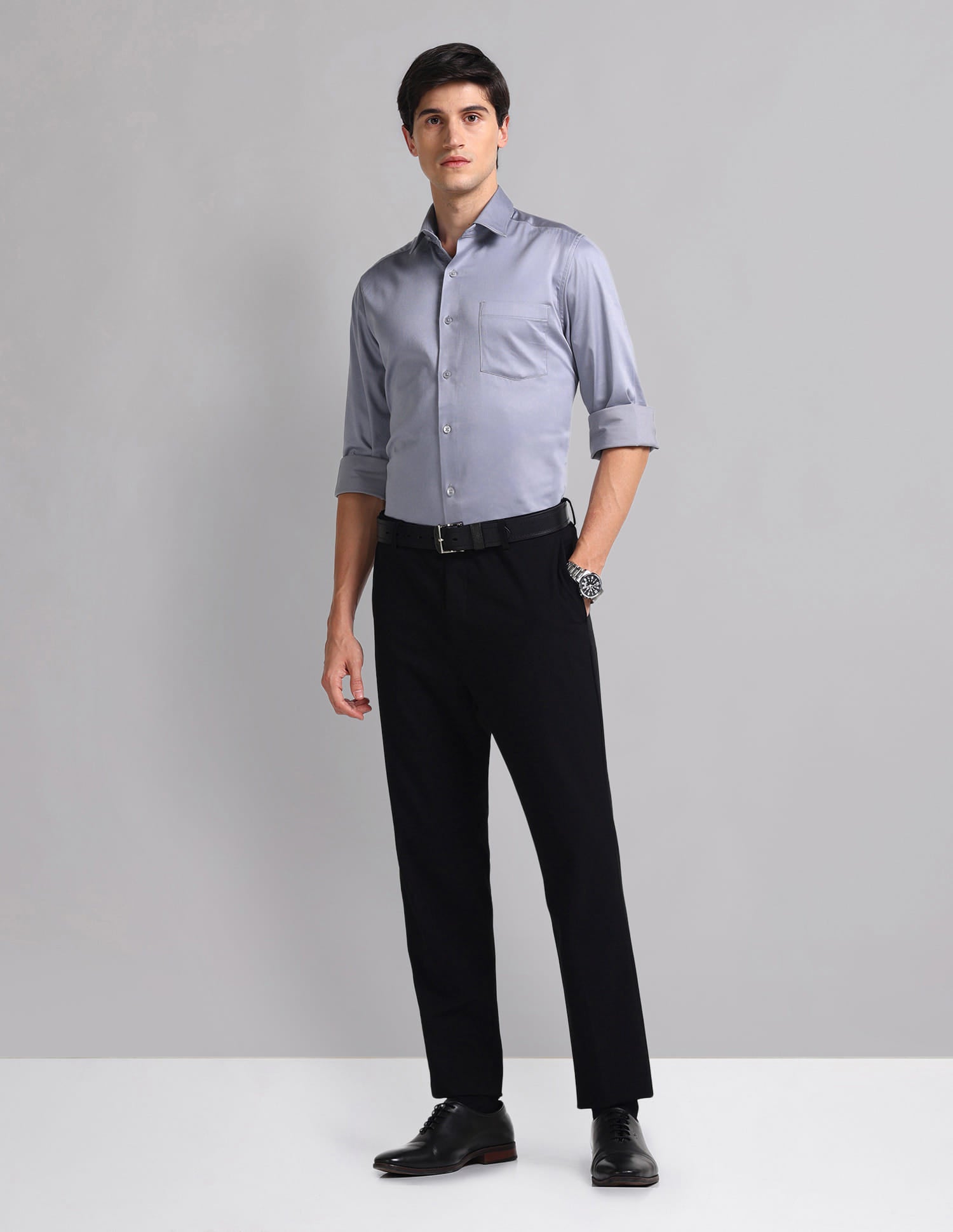 Classic-Coded Convertible 3 Collar Modern Fit Shirt