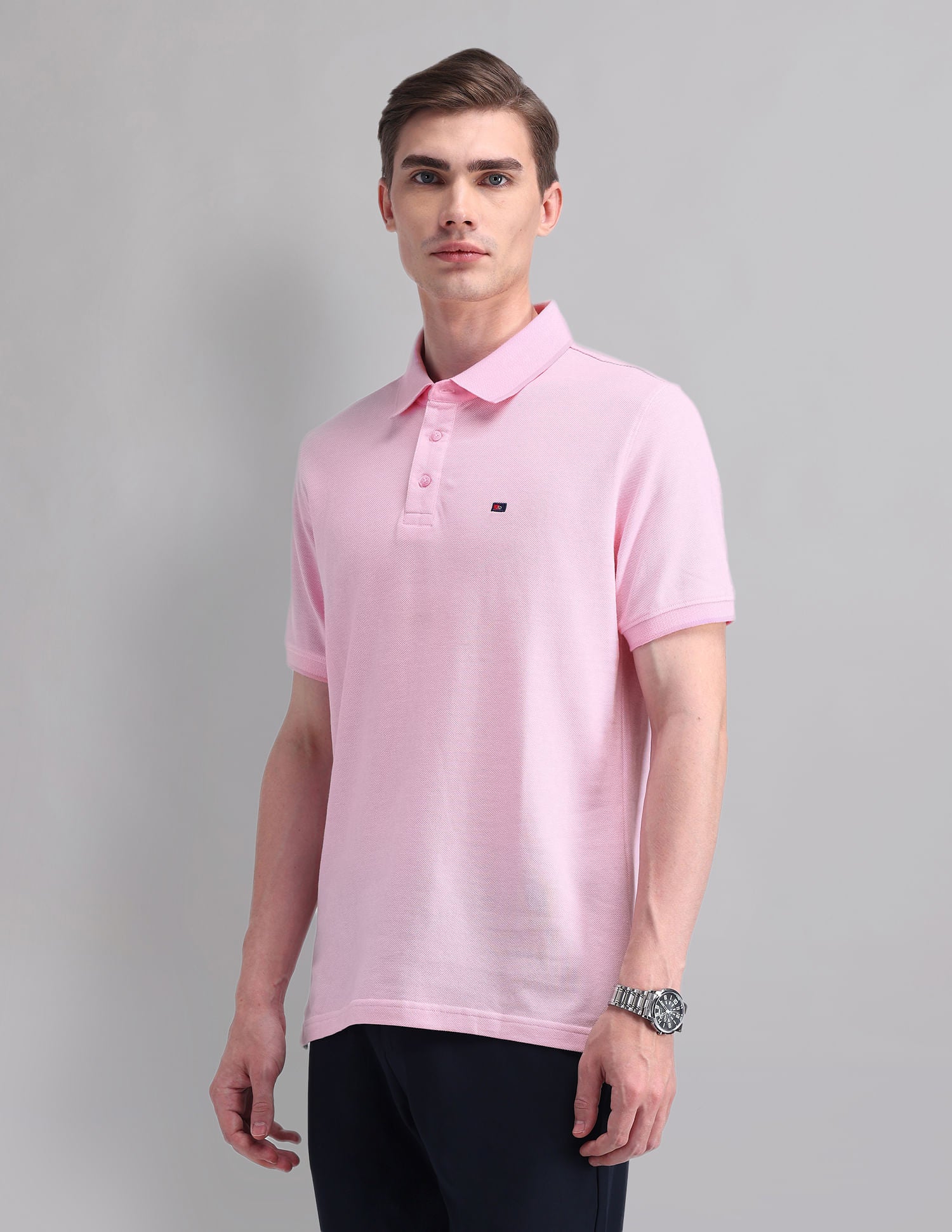 Style Essential Cotton Heathered Polo Shirt