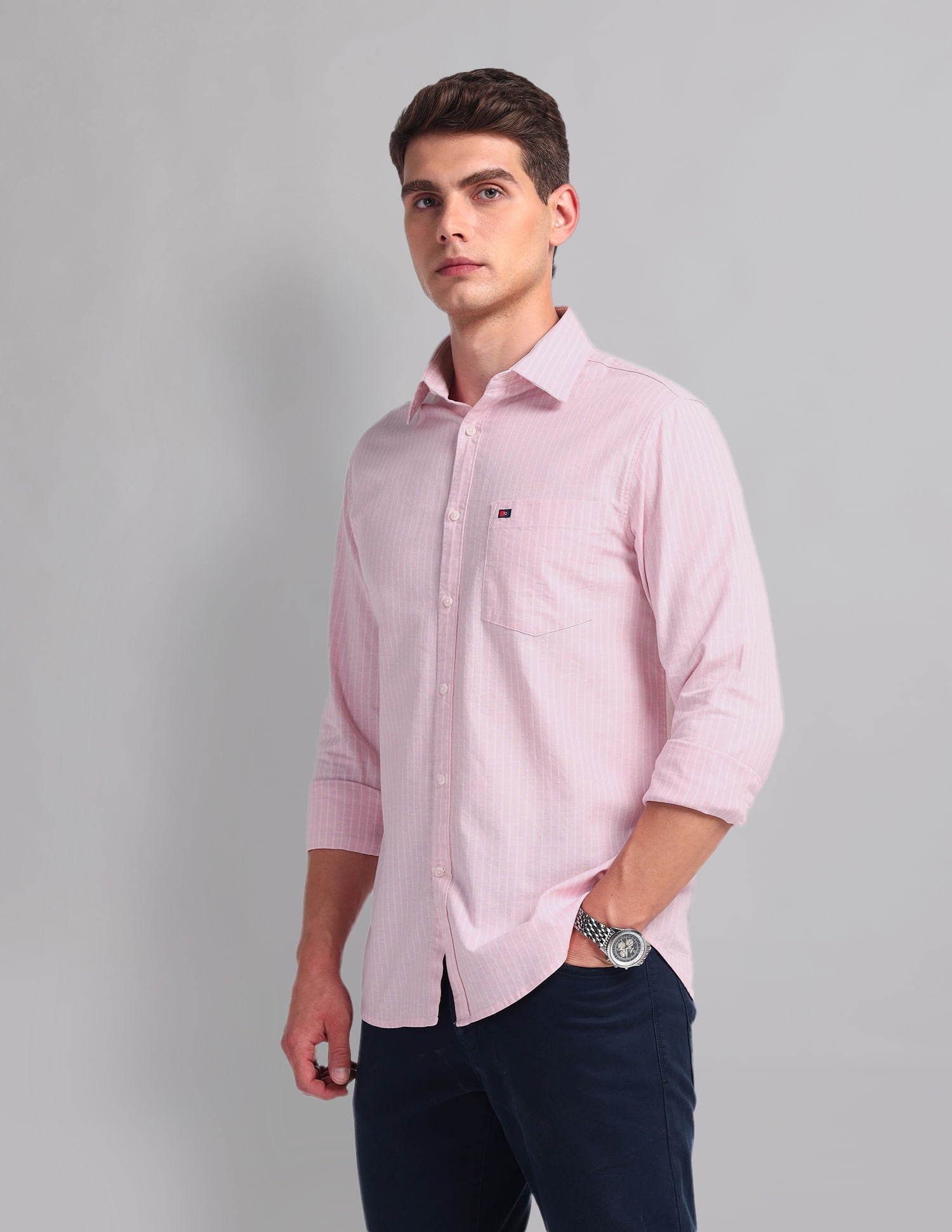 Urban Adventure Vertical Striped Cotton Shirt