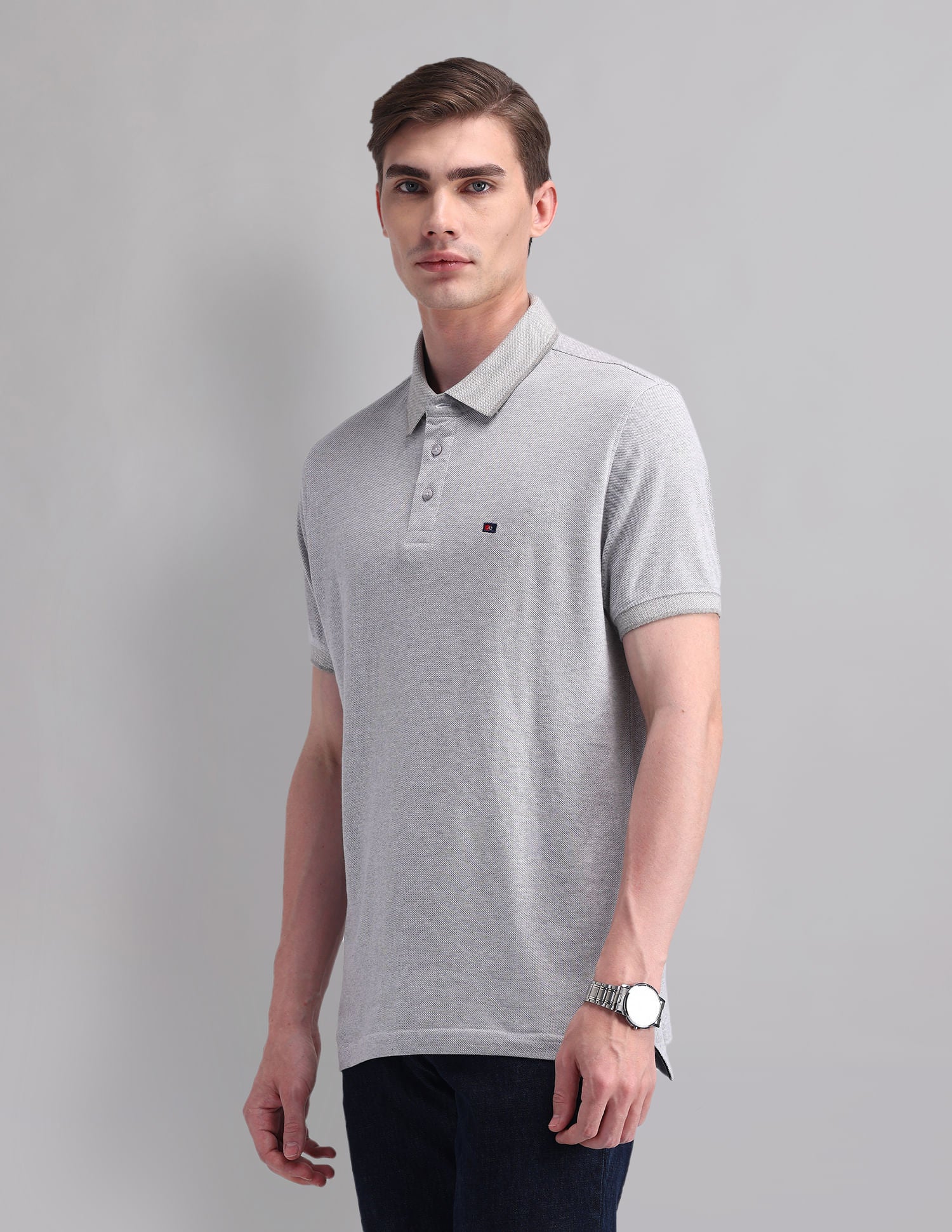Style Essential Cotton Heathered Polo Shirt