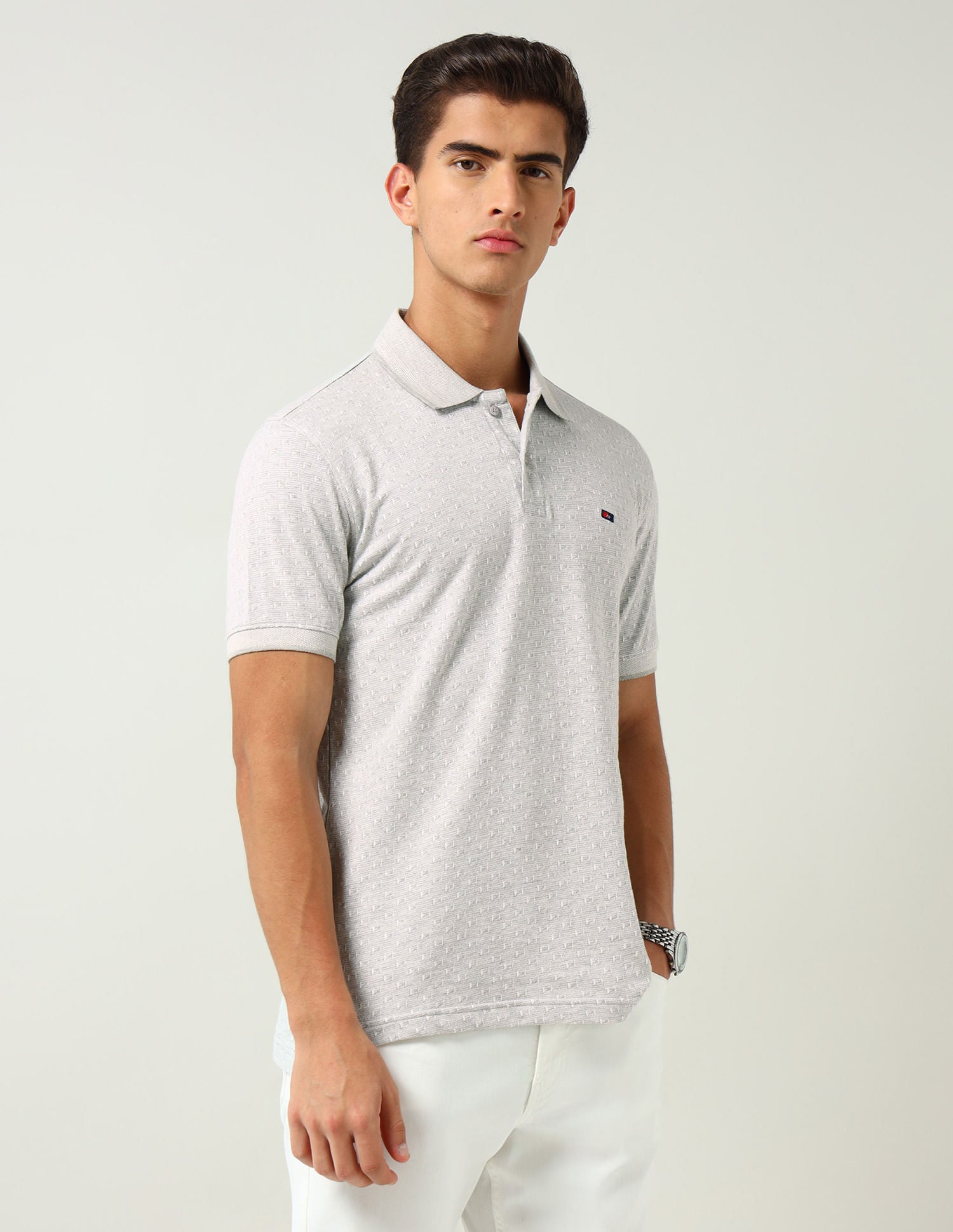 City Adventure Modern Slim Fit Geometric Printed Polo Shirt