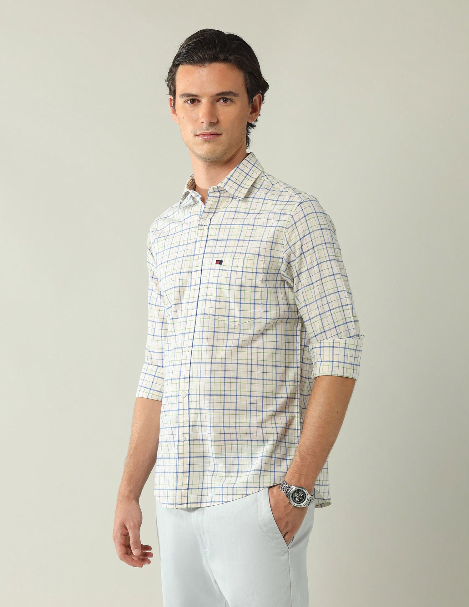 City Chronicles Modern Slim Fit Tartan Checked Shirt