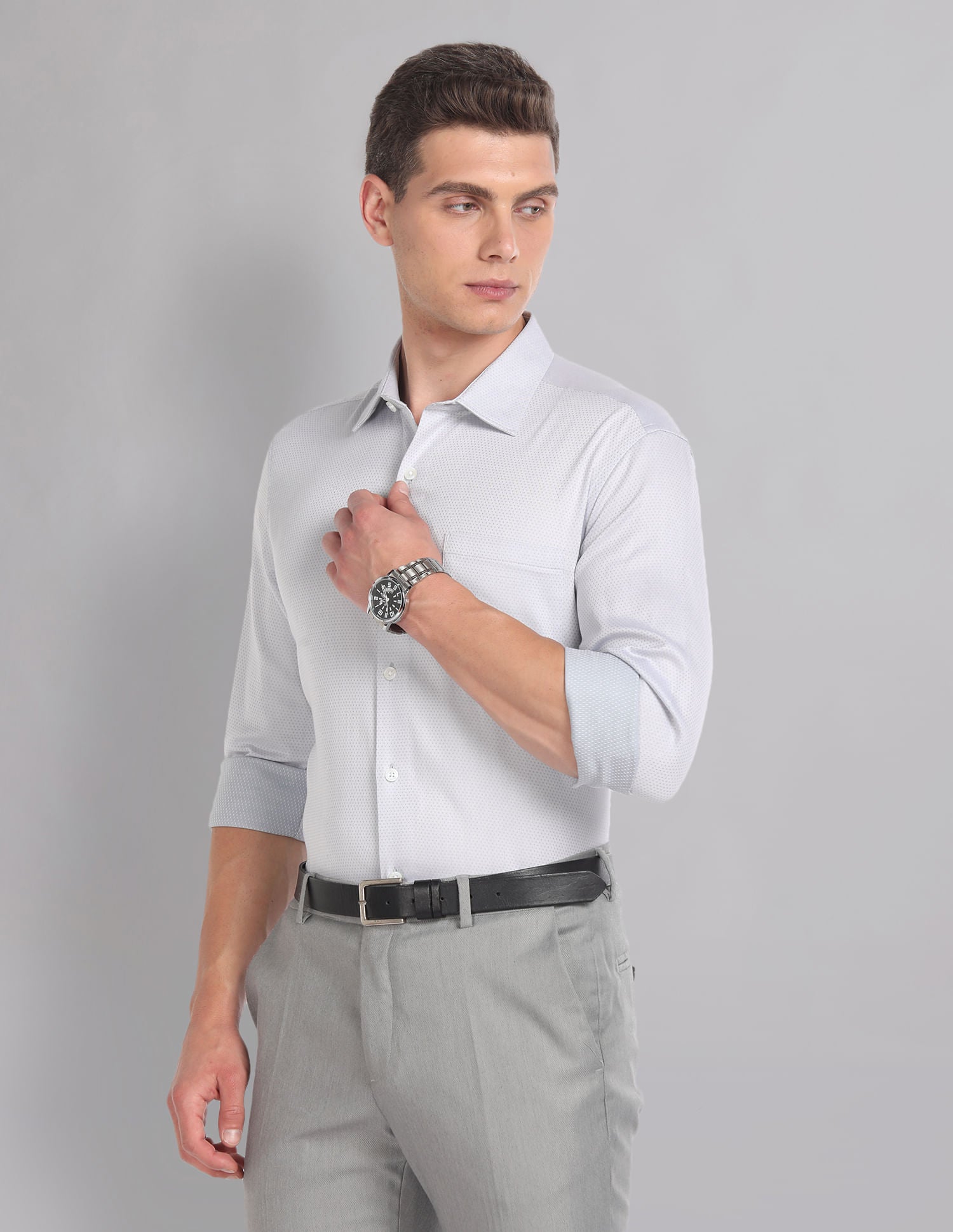 Corporate Rhythm Slim Fit Cotton Dobby Evening Shirt